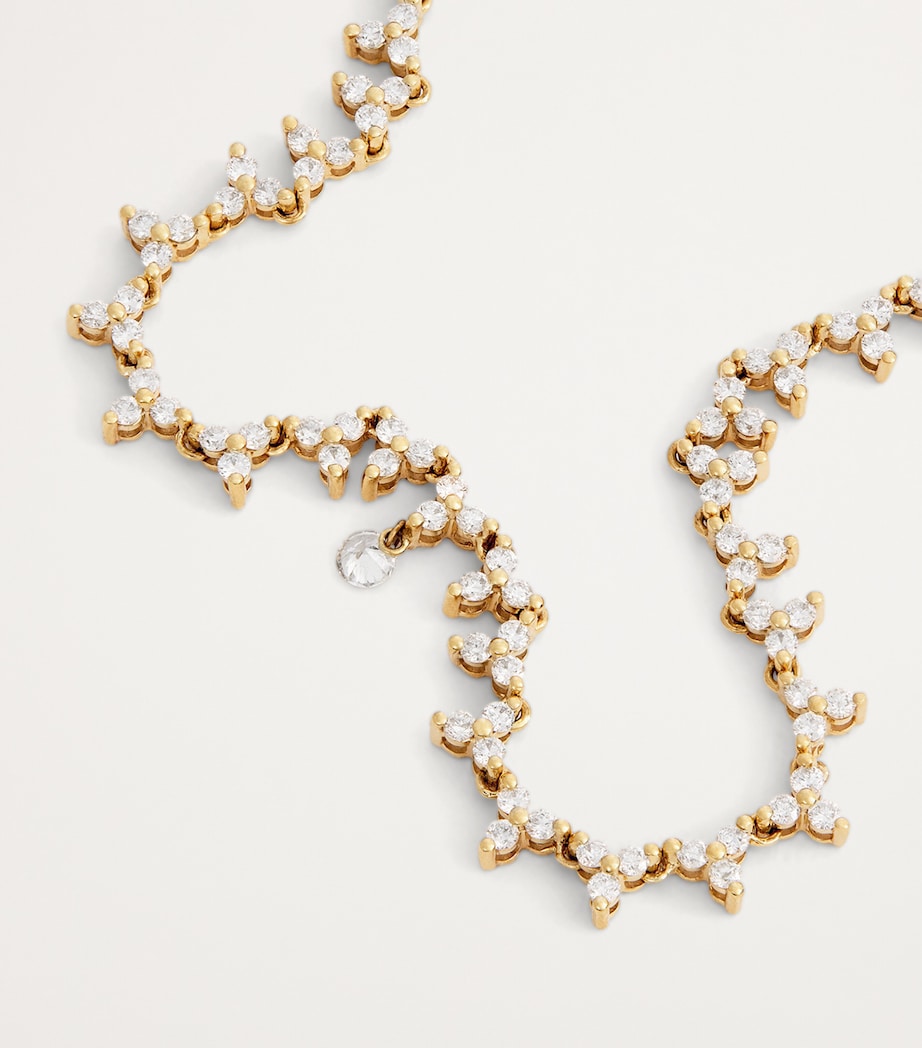 Yellow Gold and Diamond Triangle Tennis Necklace YELLOW GOLD Image 5