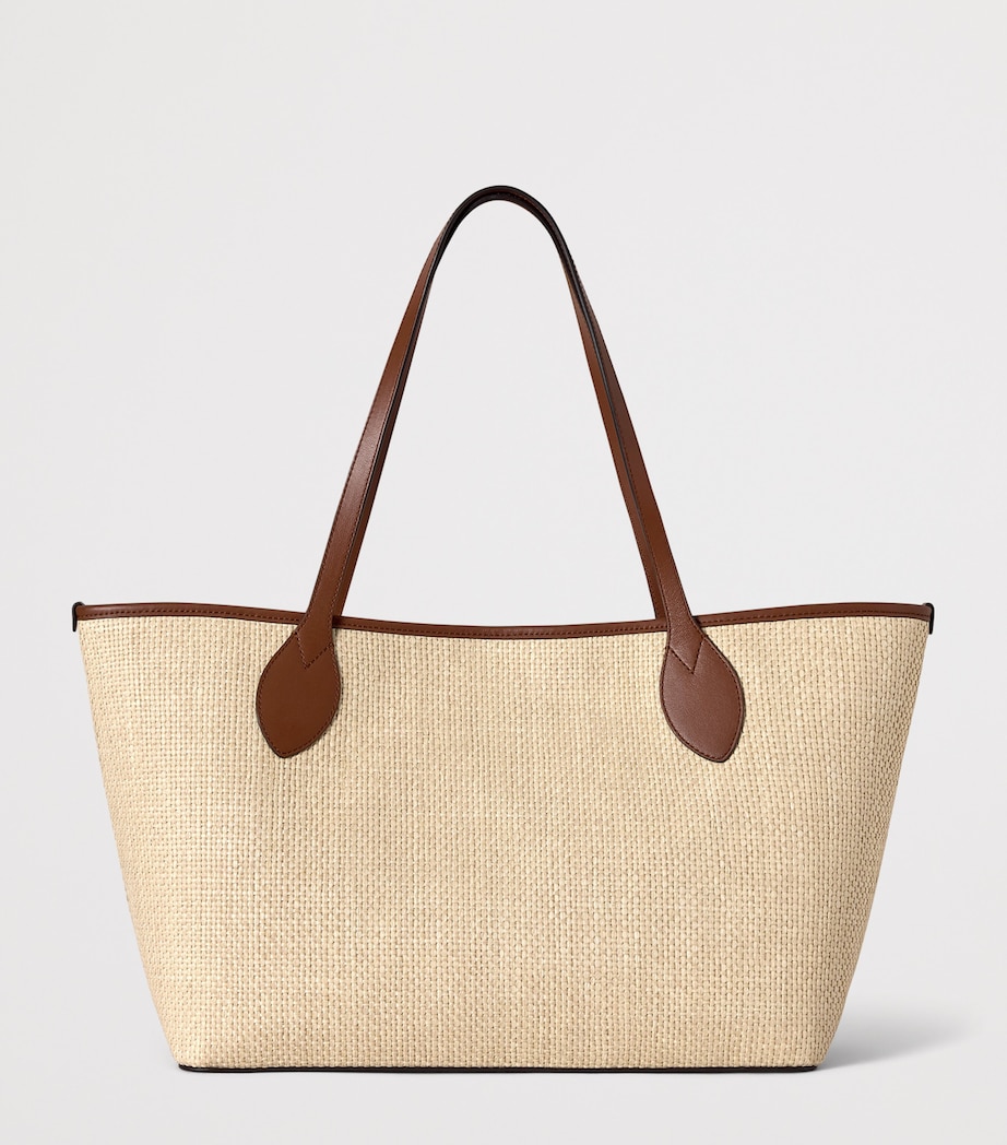 Mulberry Small Raffia-Leather Tree Tote Bag Ecru & Bright Oak Image 5