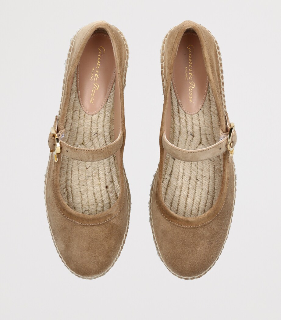 Gianvito Rossi Velour Elda Ballet Flats Camel Image 4