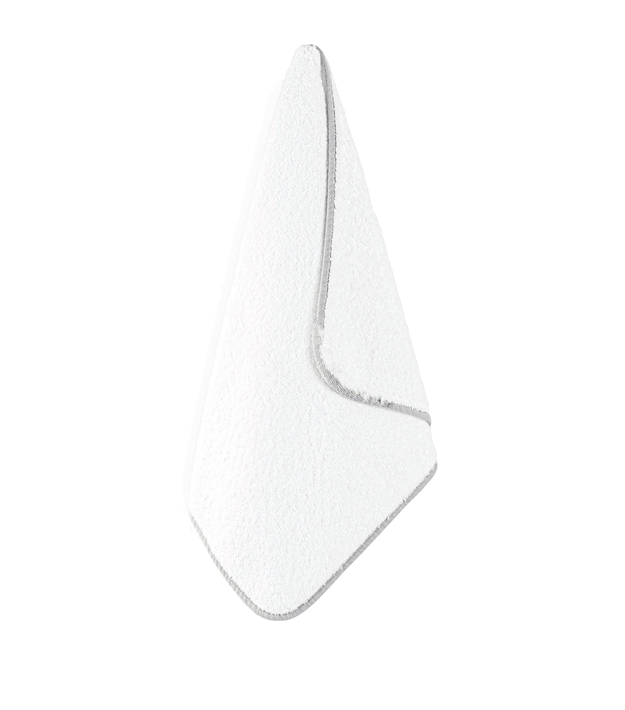 GRACCIOZA Cotton Portobello Wash Cloth (30cm x 30cm) White/lurex Silver Image 1