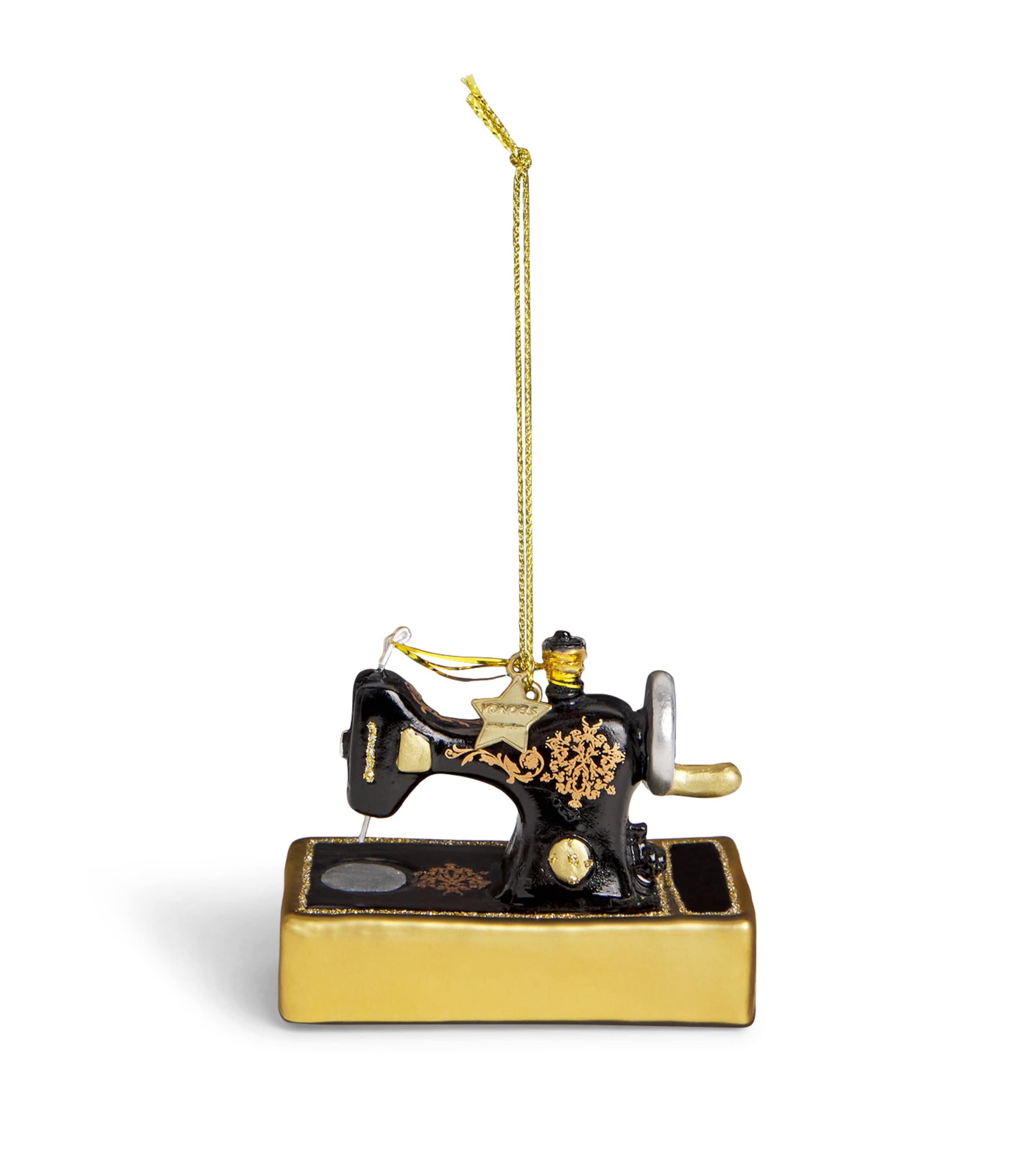 Harrods Vintage Sewing Machine Tree Decoration Black Image 1