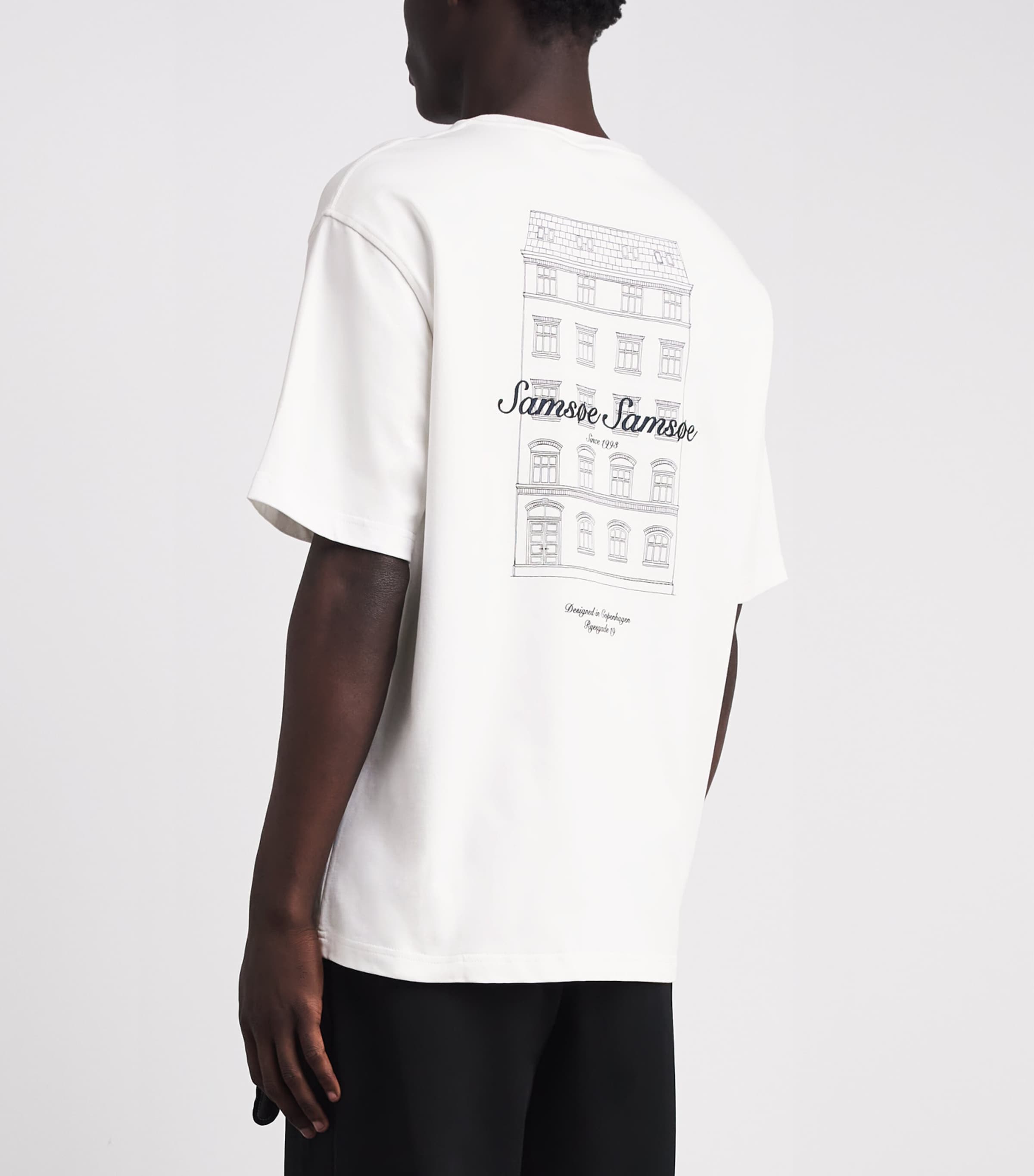 Samsøe Samsøe Mens Organic Cotton Sauni T-Shirt White Building Image 5