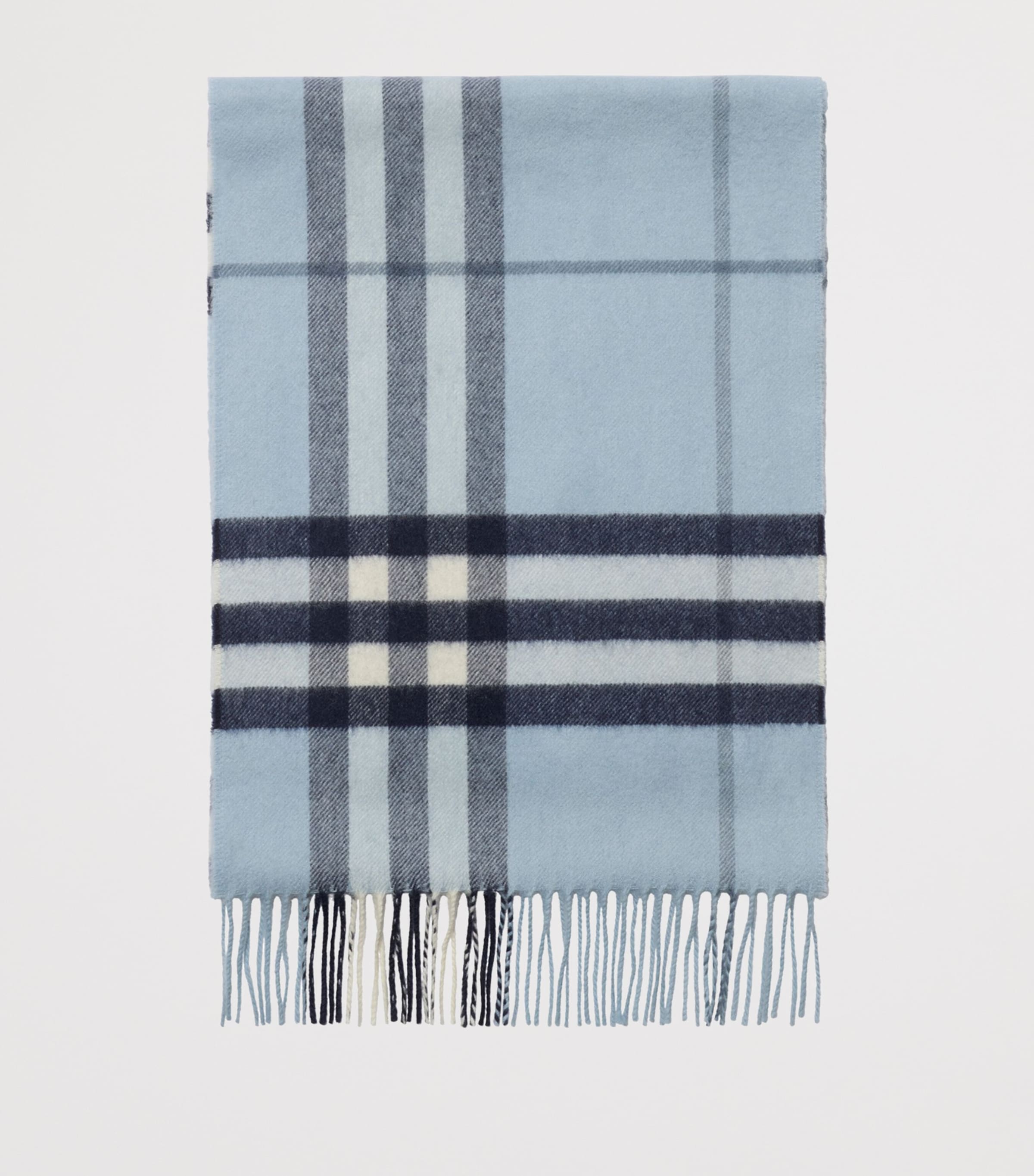 Cashmere Check Scarf BANK BLUE Image 4