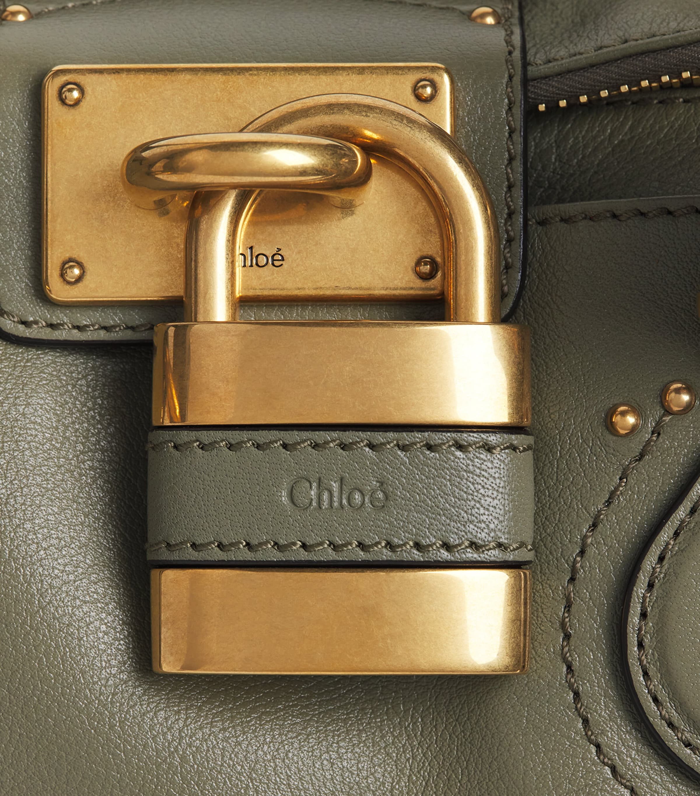 Chloé Leather Paddington Shoulder Bag Aloe Green Image 4