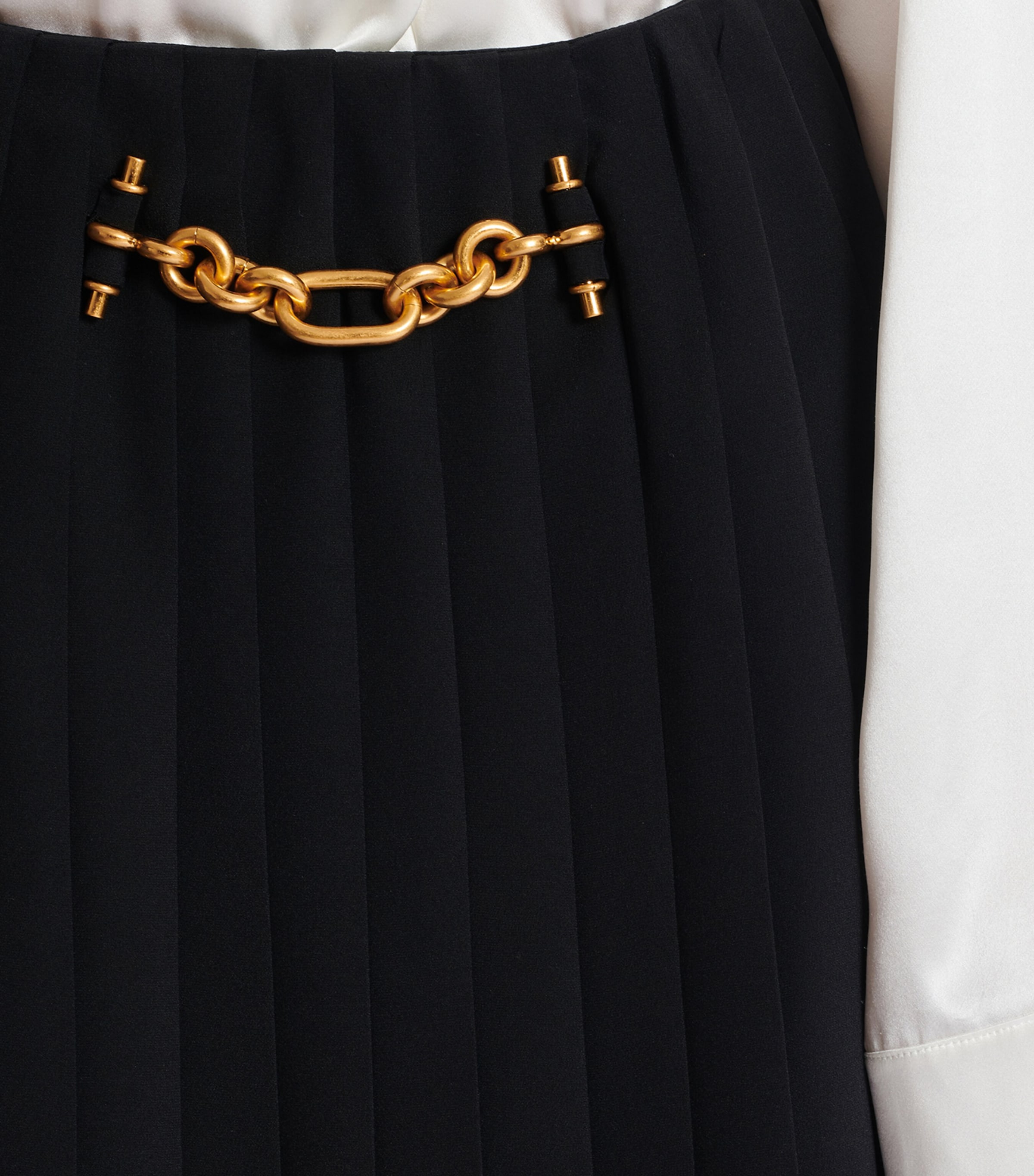 Chain-Detail Pleated Midi Skirt 0PA NOIR Image 7