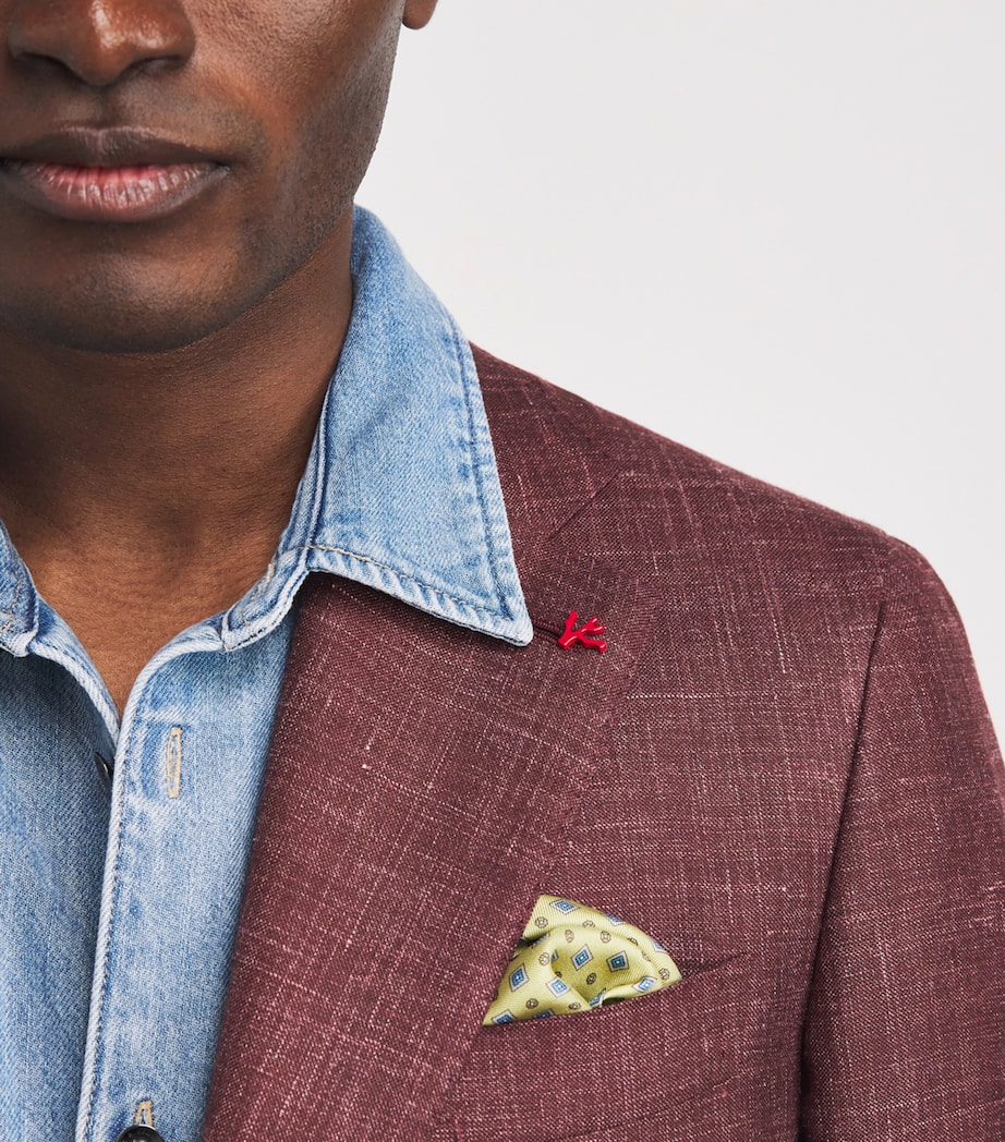 Isaia Mens Wool-Cashmere-Silk-Linen Blazer Image 3