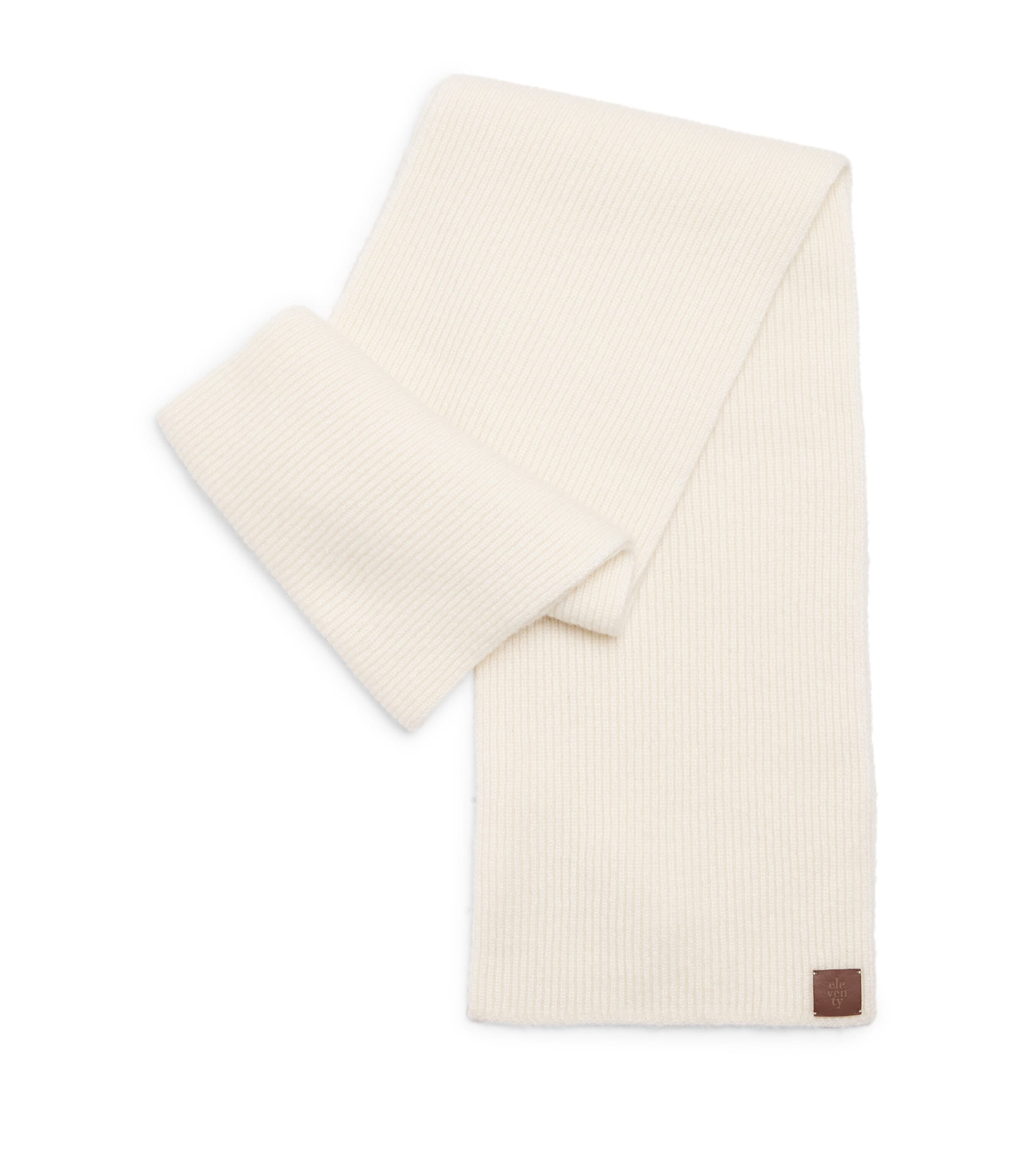 Eleventy Cashmere-silk Ribbed Scarf In Neutral