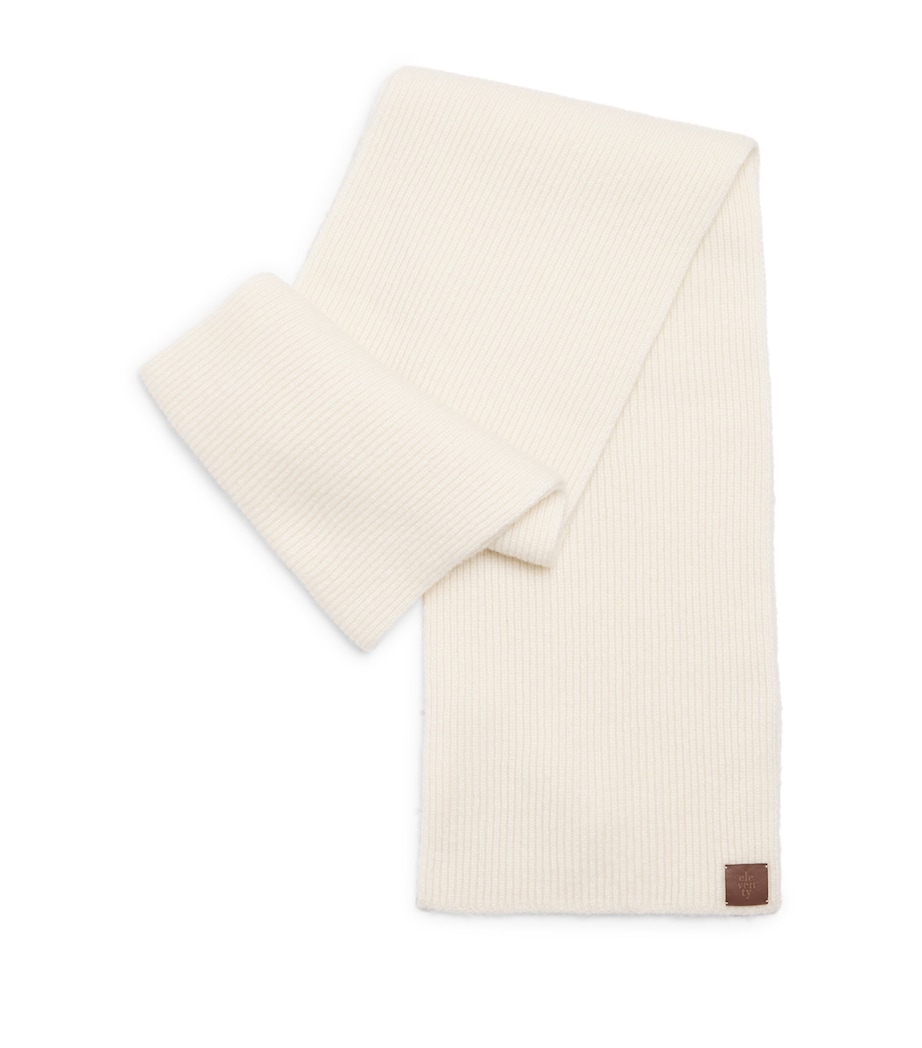 Cashmere-Silk Ribbed Scarf BIANCO Image 1
