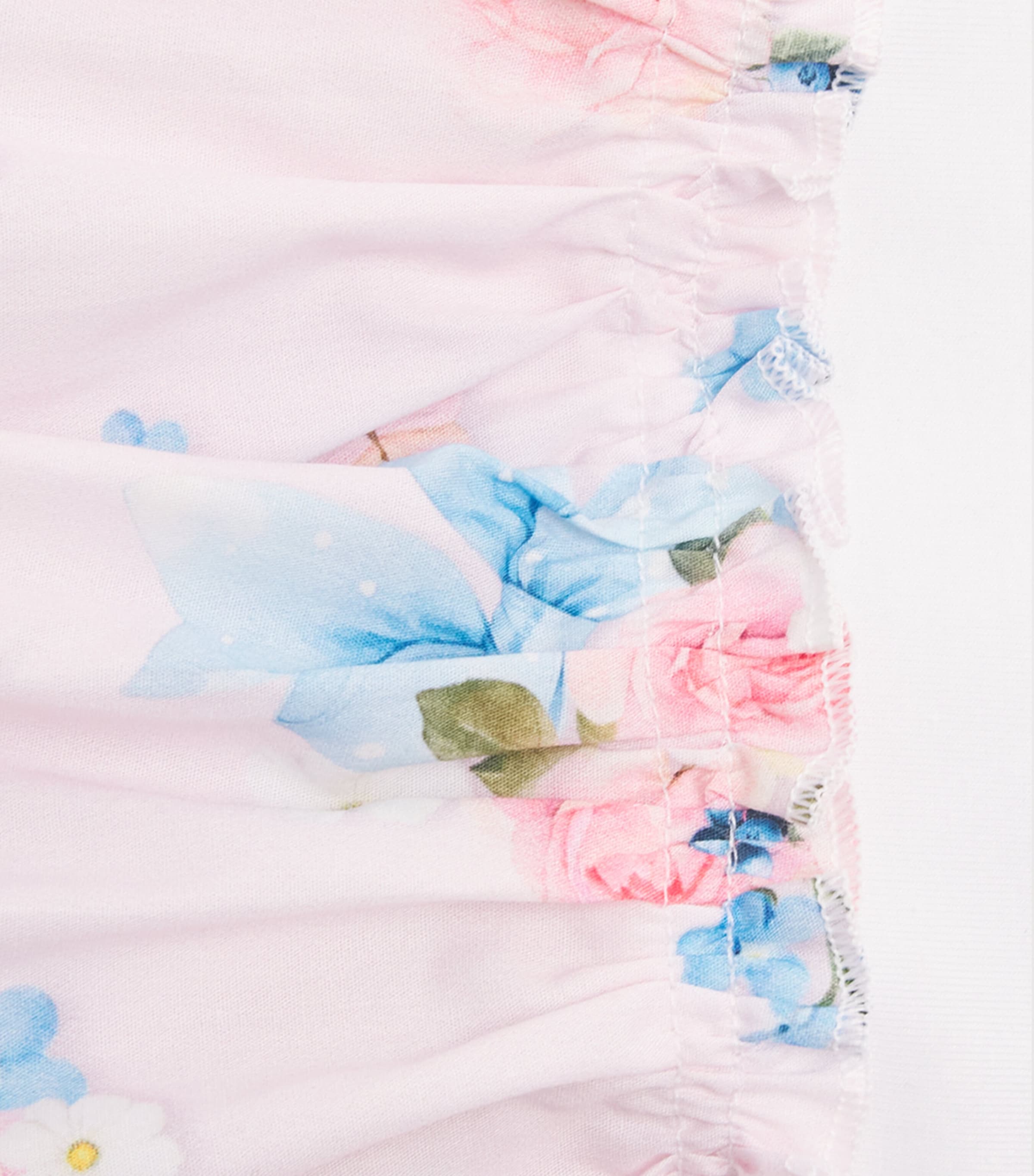 Monnalisa Floral and Butterfly Dress (3 Months-3 Years) White+fairytale Pink Image 3