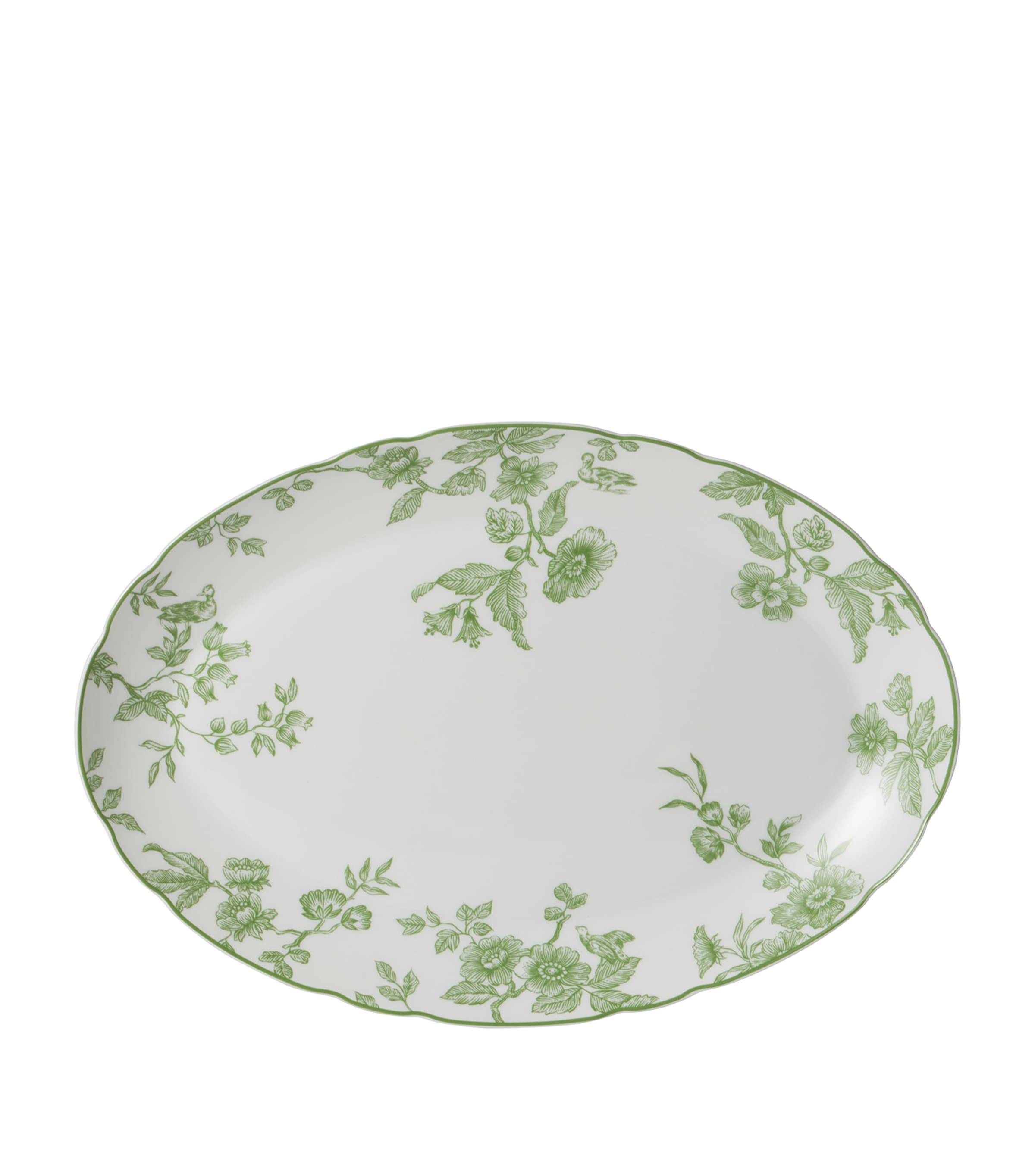 Bernardaud Porcelain Albertine Oval Platter In Green