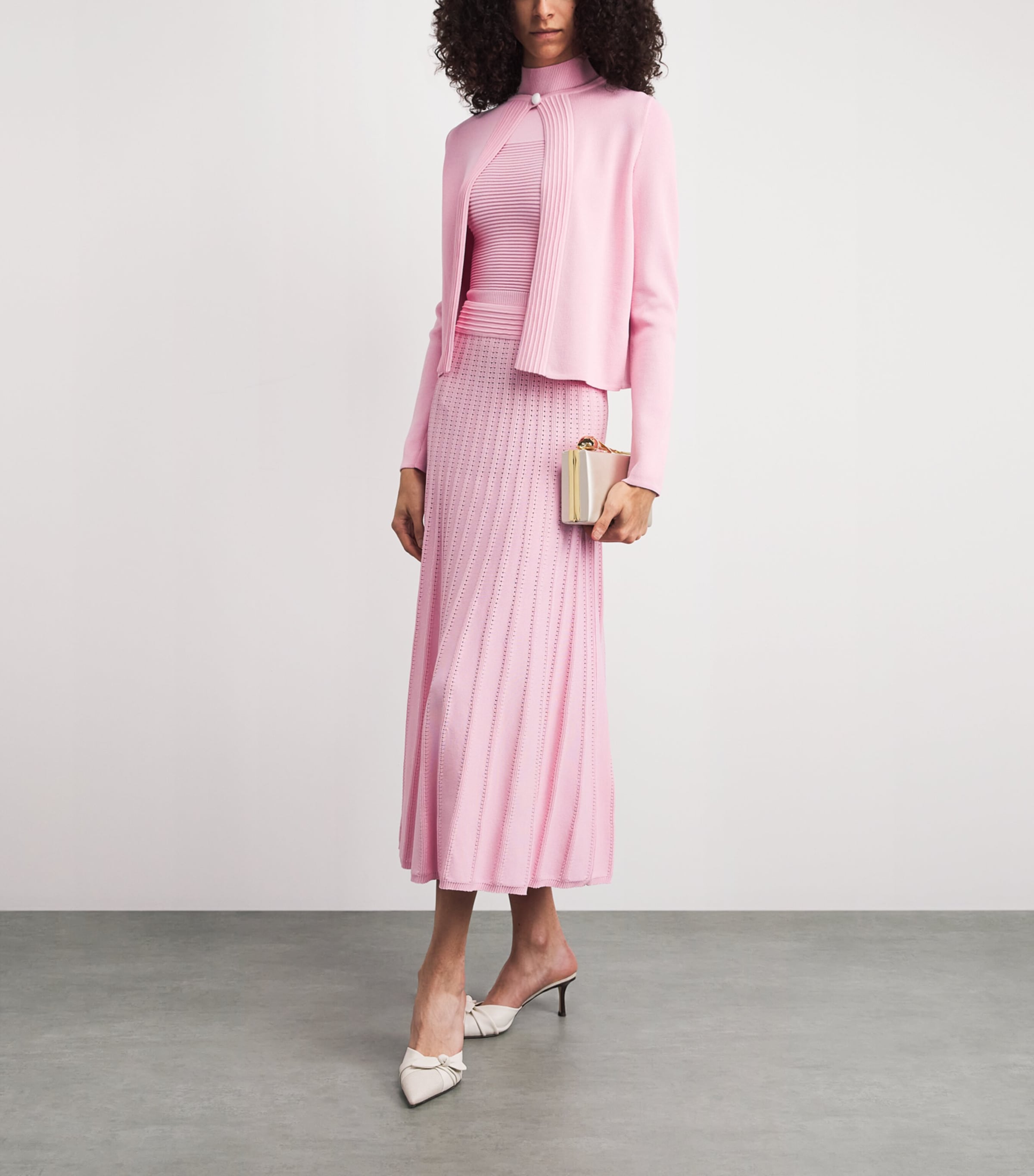 Edeline Lee Womens Knitted Sylvia Cardigan Pink Image 2