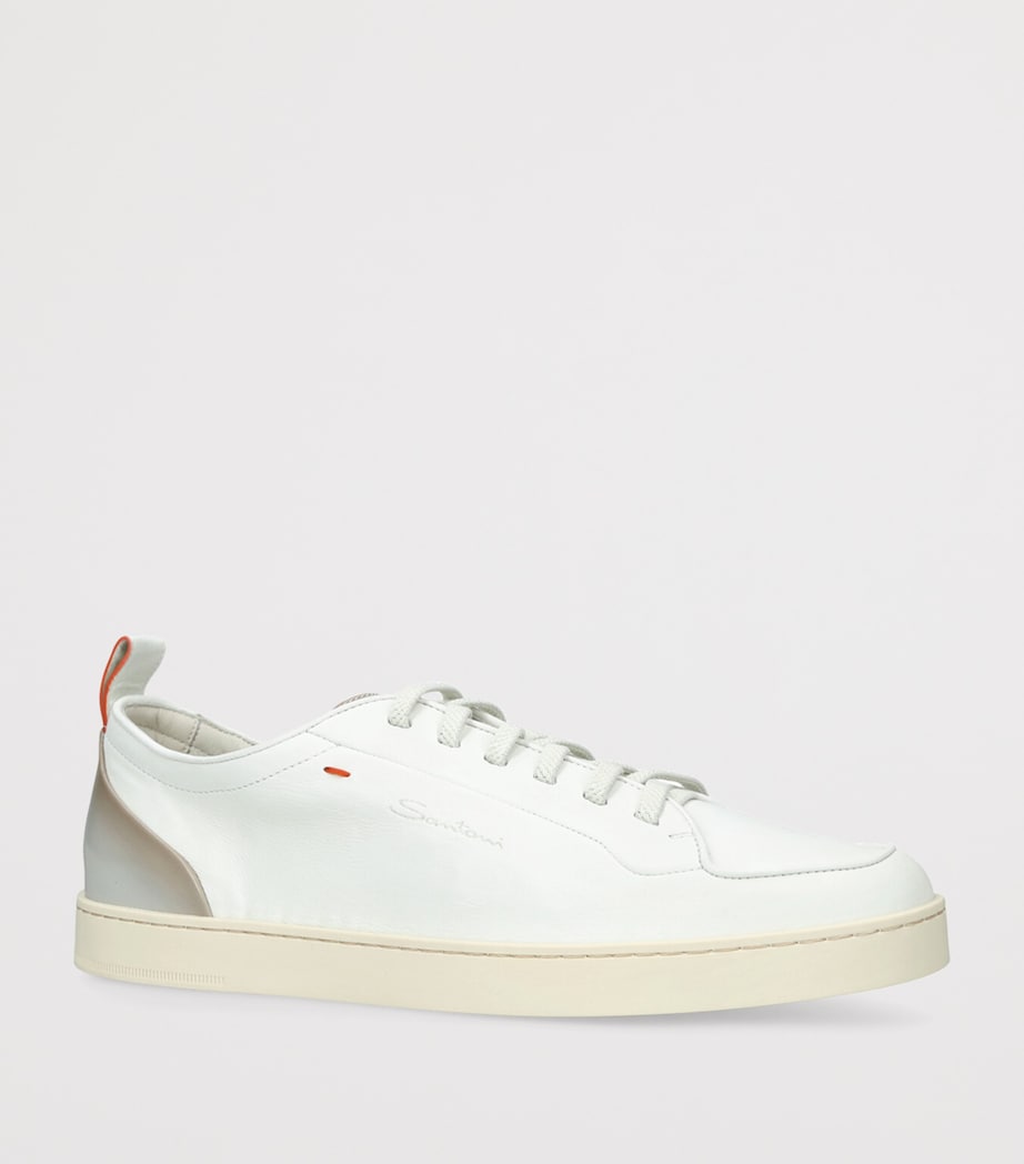Santoni Leather Montecarlo Sneakers White Image 3