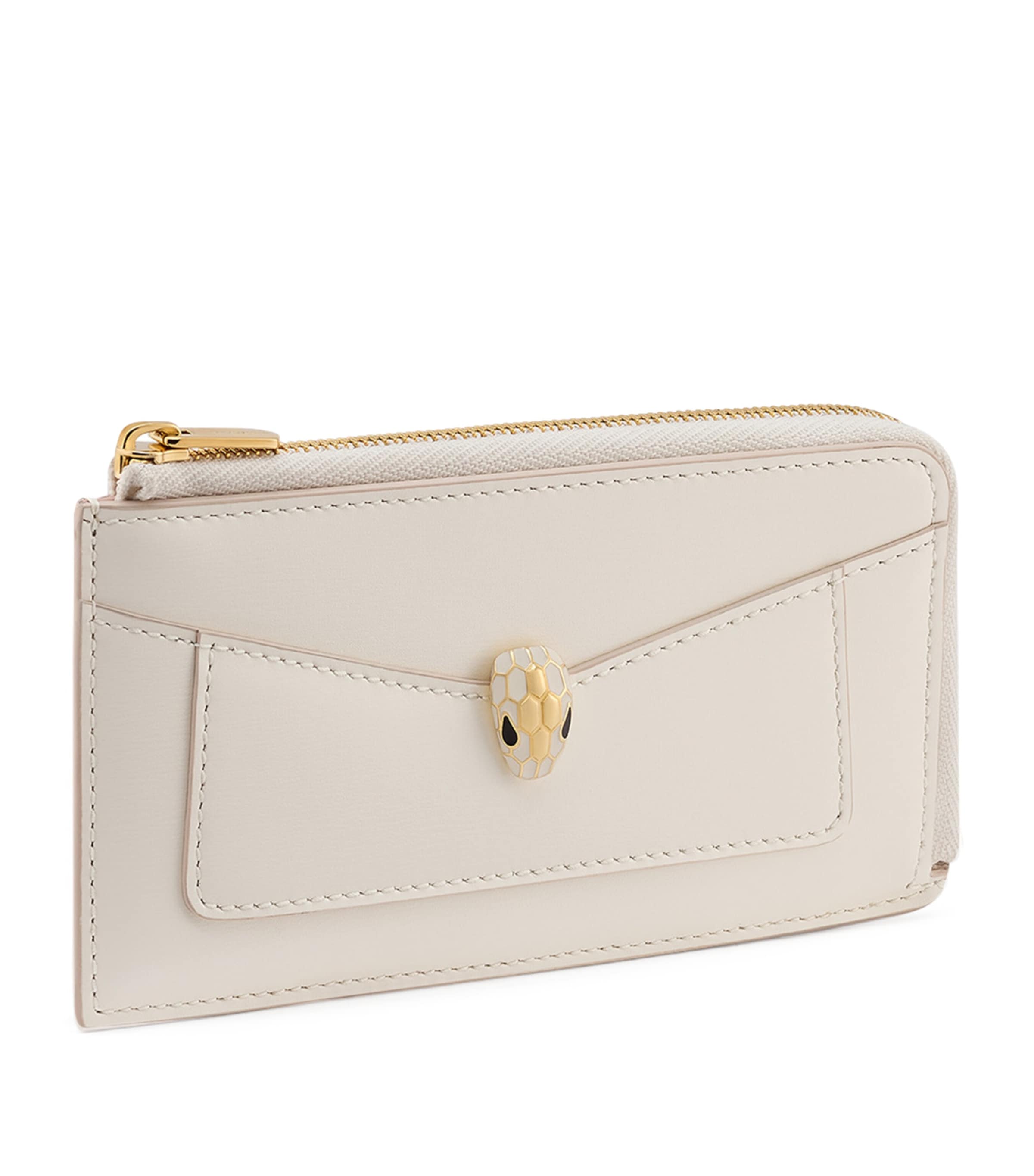 Bvlgari Serpenti Forever Zipped Card Holder In White