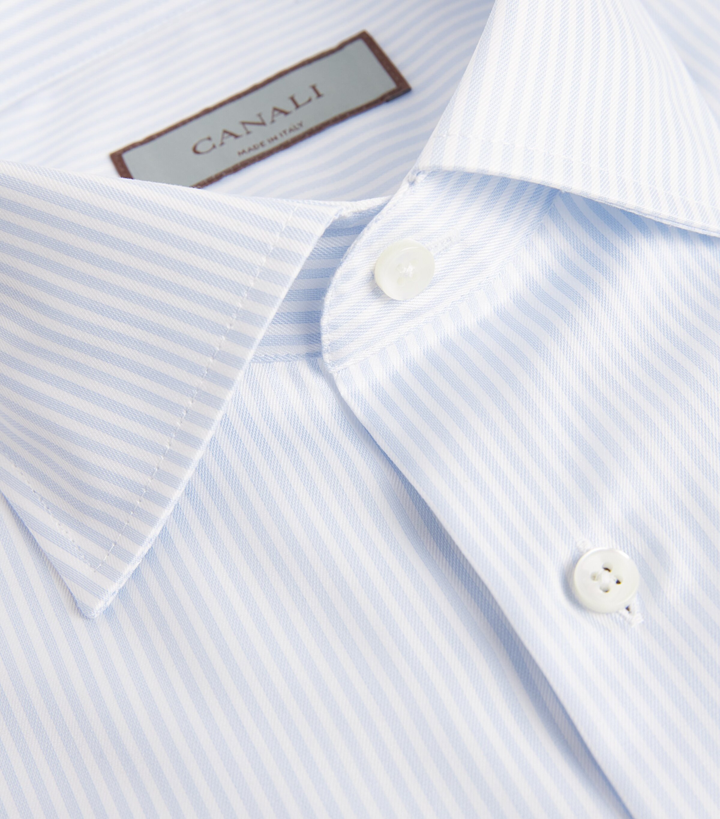 Canali Mens Cotton Stripe Shirt Image 5