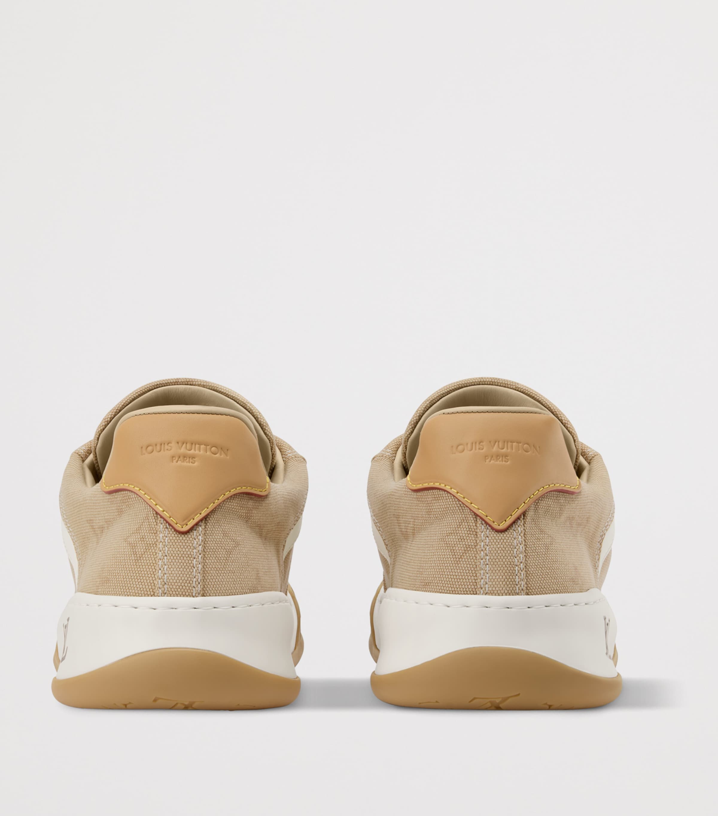 LOUIS VUITTON Suede Tilted Sneakers Beige Monogram Image 4