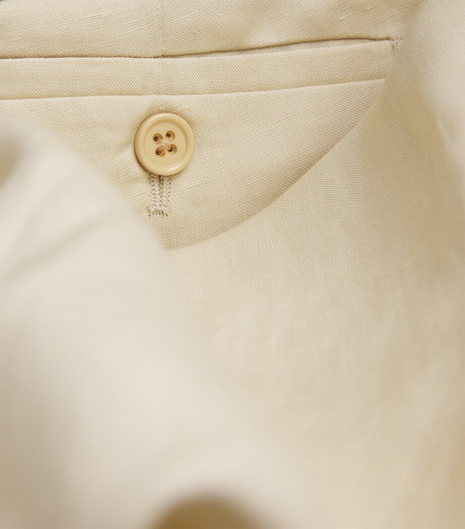 Ralph Lauren Purple Label Mens Linen Davis Trousers Limestone Image 5