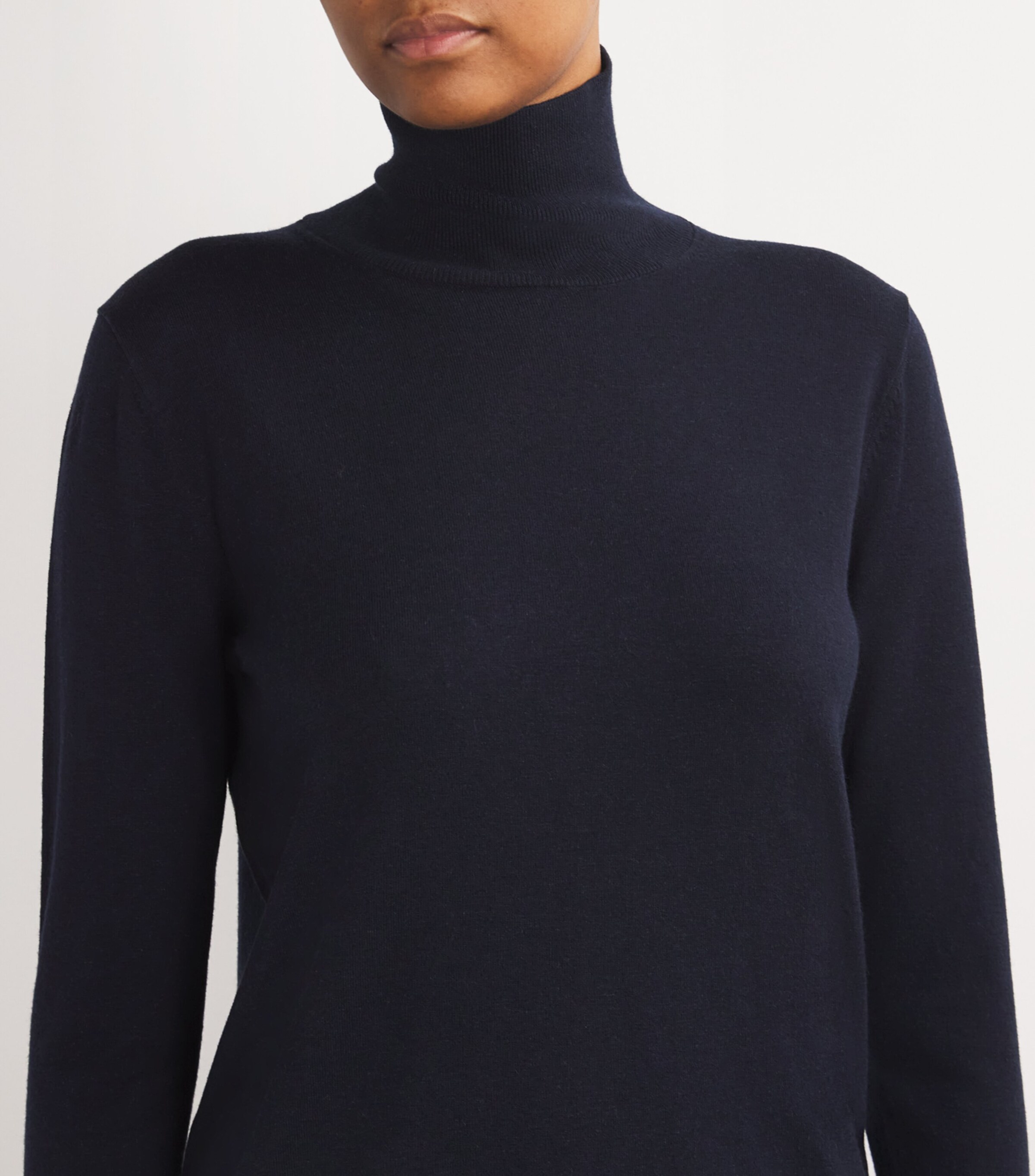 Silk-Blend High-Neck Sweater NAVY Image 6