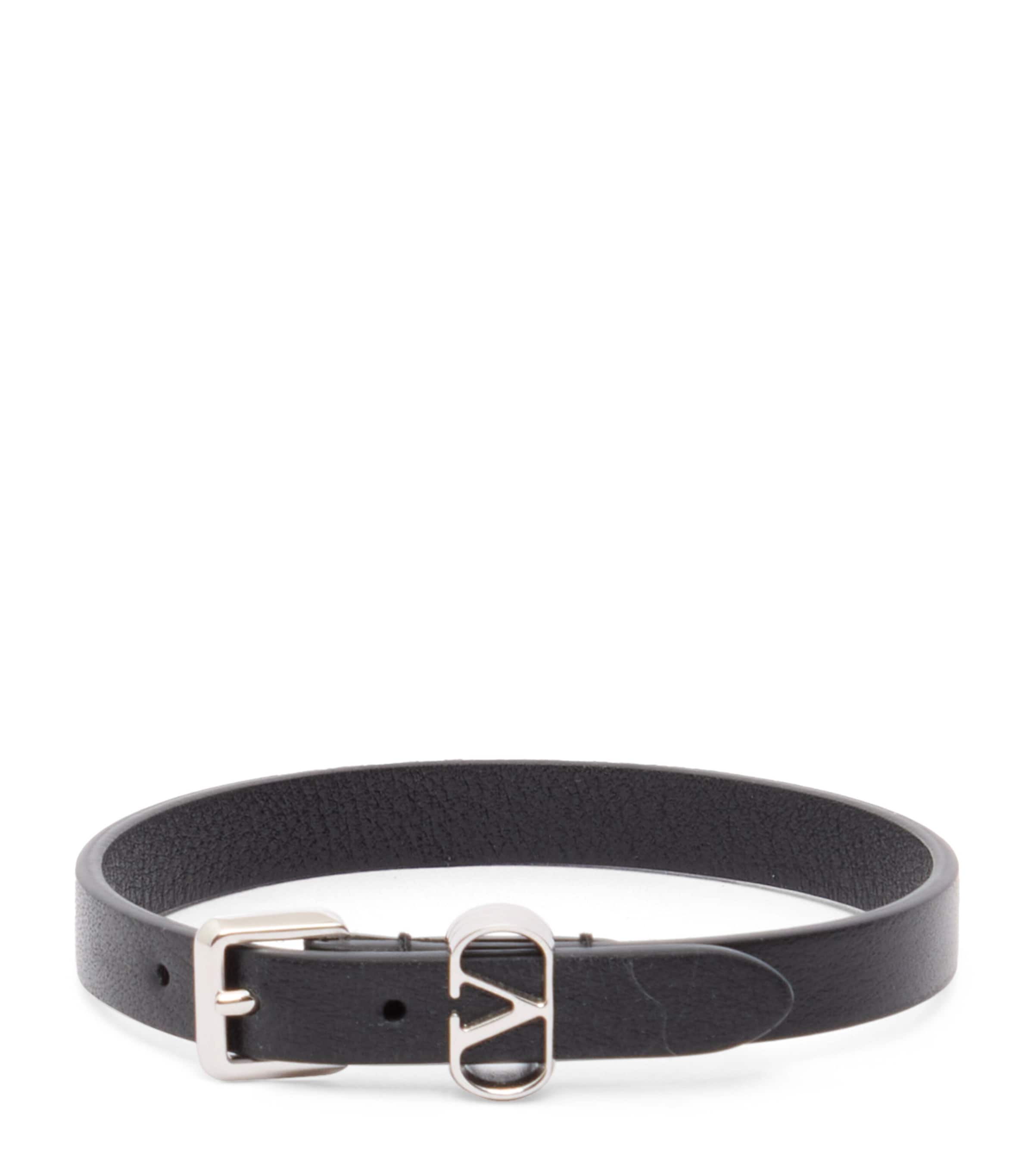 Valentino Garavani Leather Ovalette VLogo Bracelet | Fashion Jewellery | Bracelets | Men Accessories | Jewellery | Designers | Valentino Garavani | Men Clothing | Knitwear | Cardigans | Women Clothing | Skirts | Mini Skirts | Women Shoes | Boots | Biker B