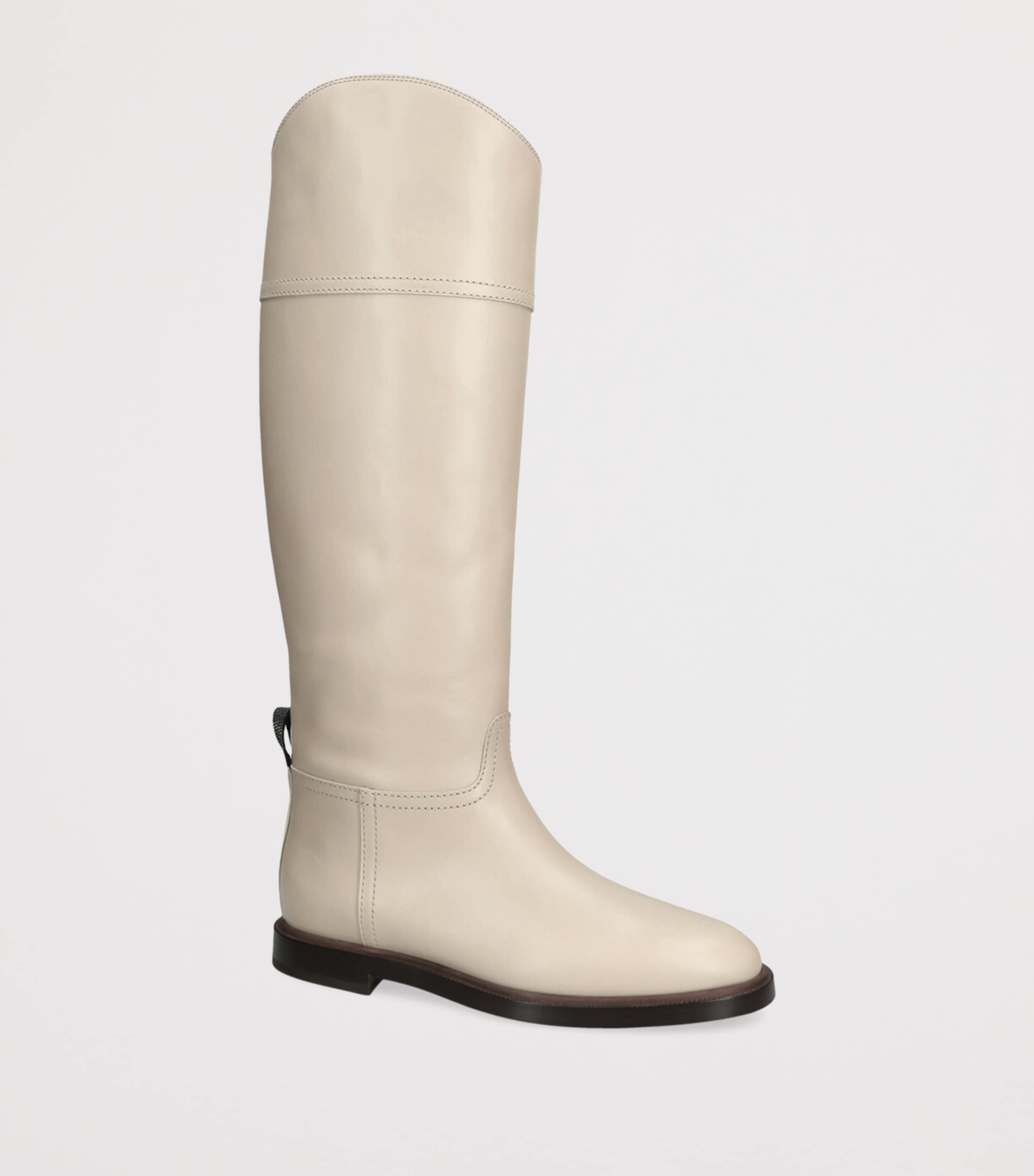 Leather Riding Boots WHITE Image 5