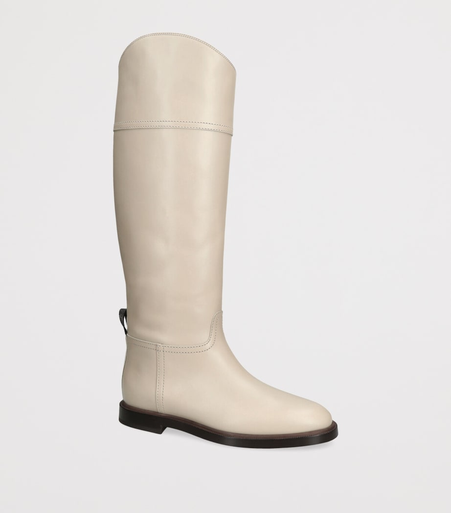 Leather Riding Boots WHITE Image 5
