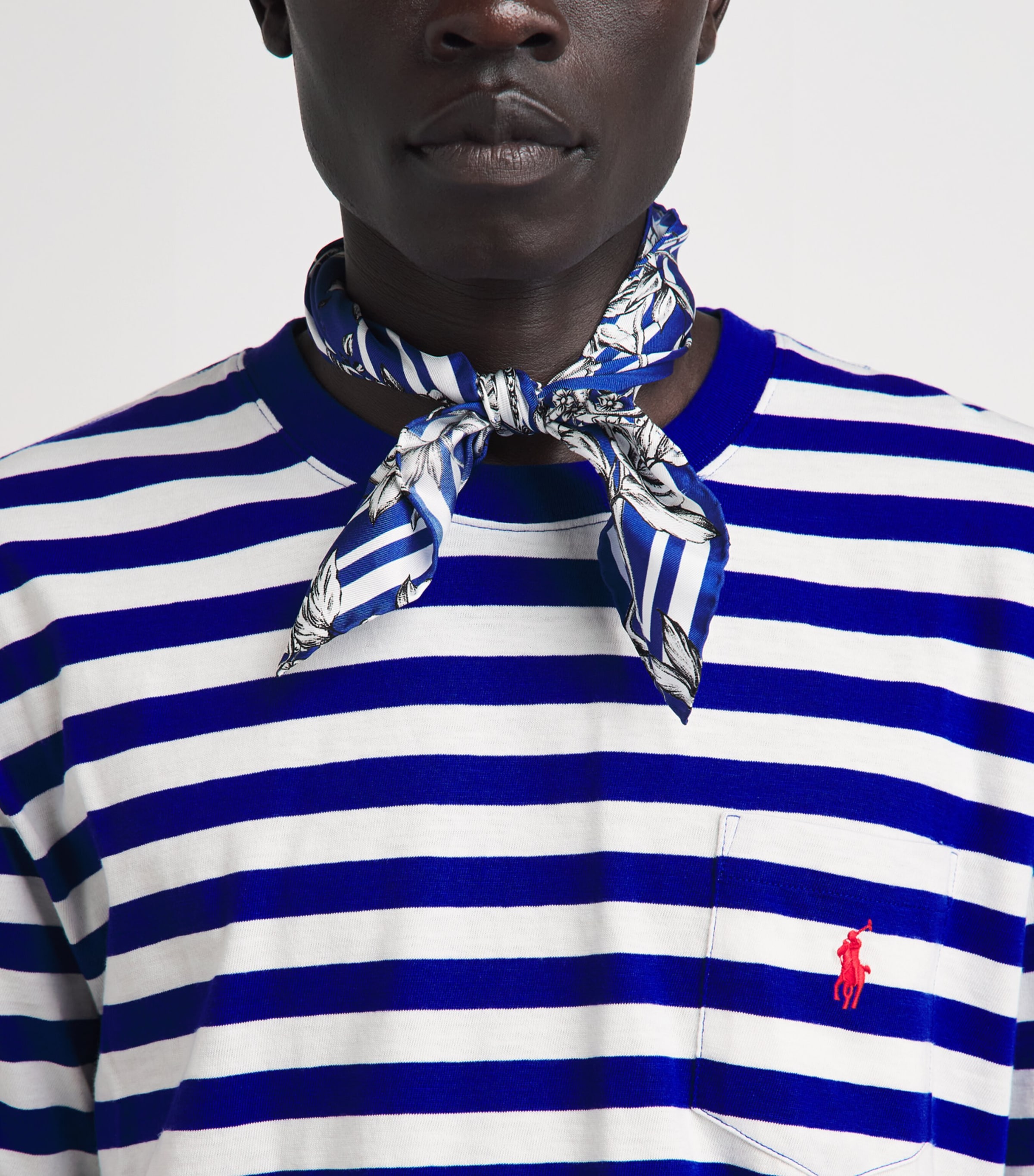 Polo Ralph Lauren Mens Cotton Stripe Polo Pony T-Shirt Rugby Royal/white Image 3