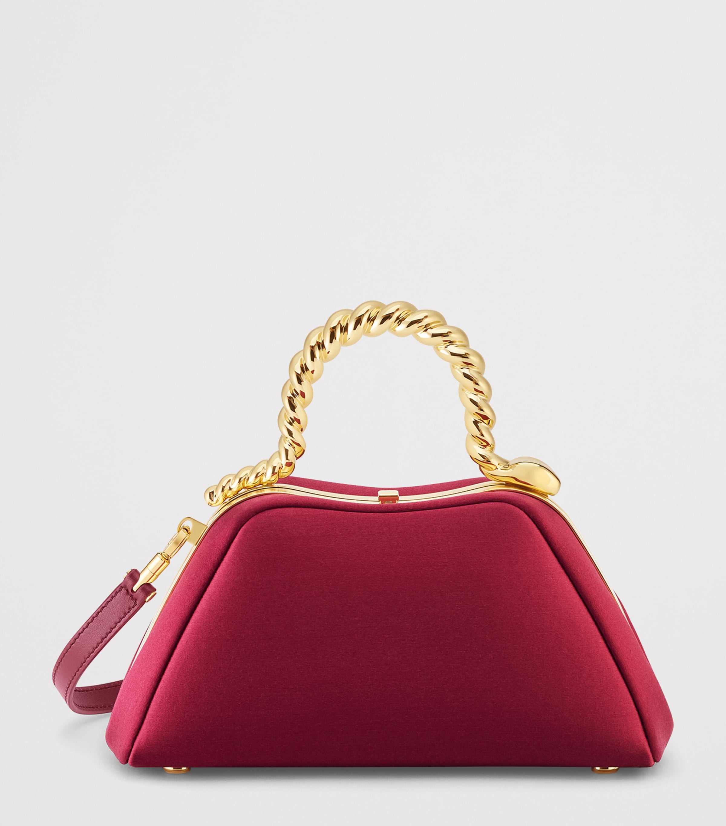 x Geraldine Guyot Mini Satin Serpentine Top-Handle Bag RED Image 4