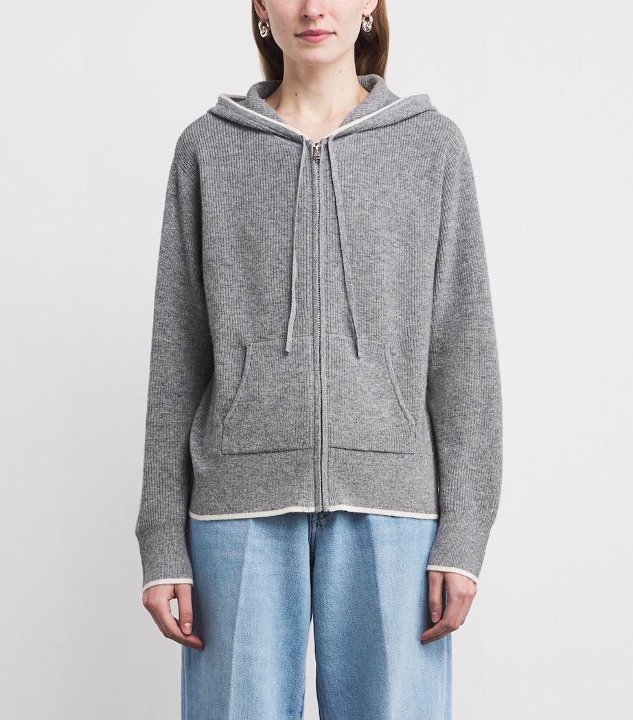 Wool Zip-Up Sweater GREY Image 3