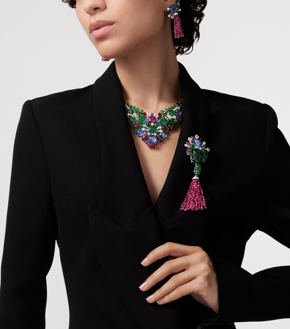 Cartier Platinum, Diamond and Emerald Tutti Kanya Necklace Platinum Image 6