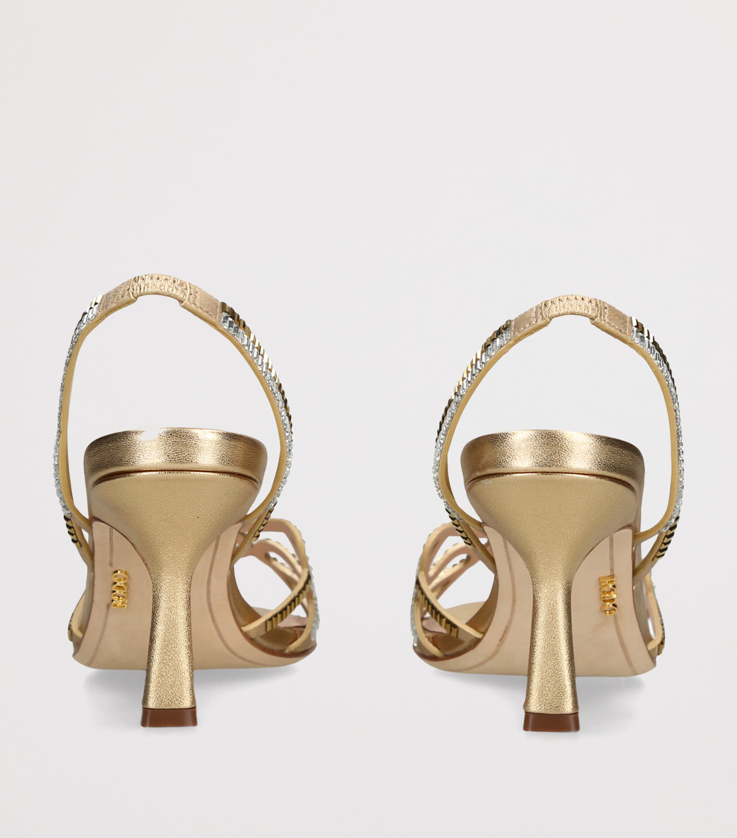 Rodo Crystal-Embellished Pearle Heeled Sandals 75 Gold Image 4