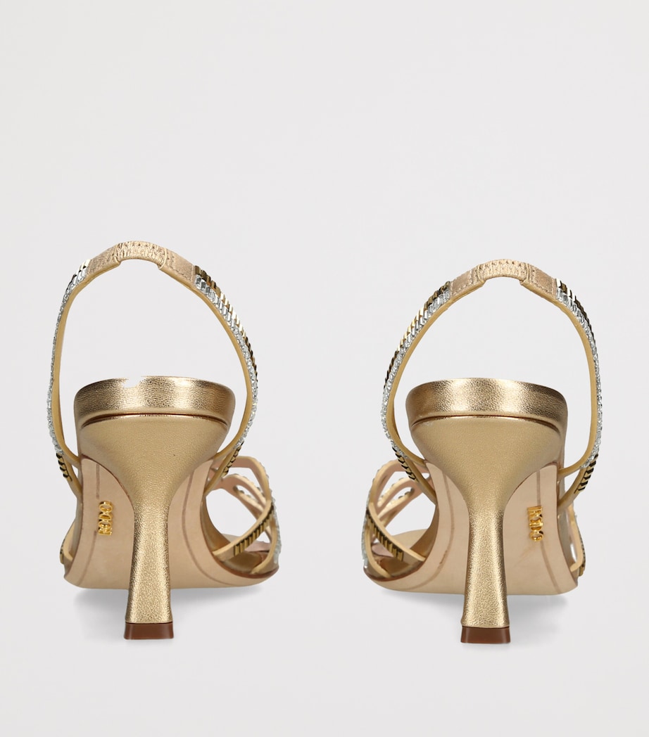 Rodo Crystal-Embellished Pearle Heeled Sandals 75 Gold Image 4