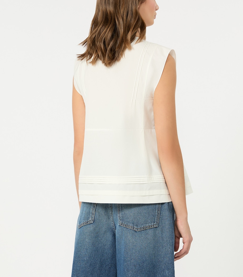 Weekend Max Mara Womens Cotton Flared Blouse White Image 3