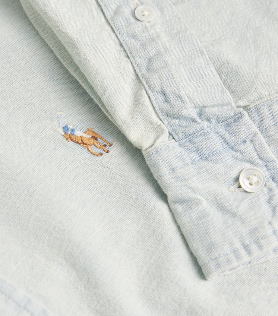 Cotton Polo Pony Shirt LIGHT/PASTEL BLUE Image 5
