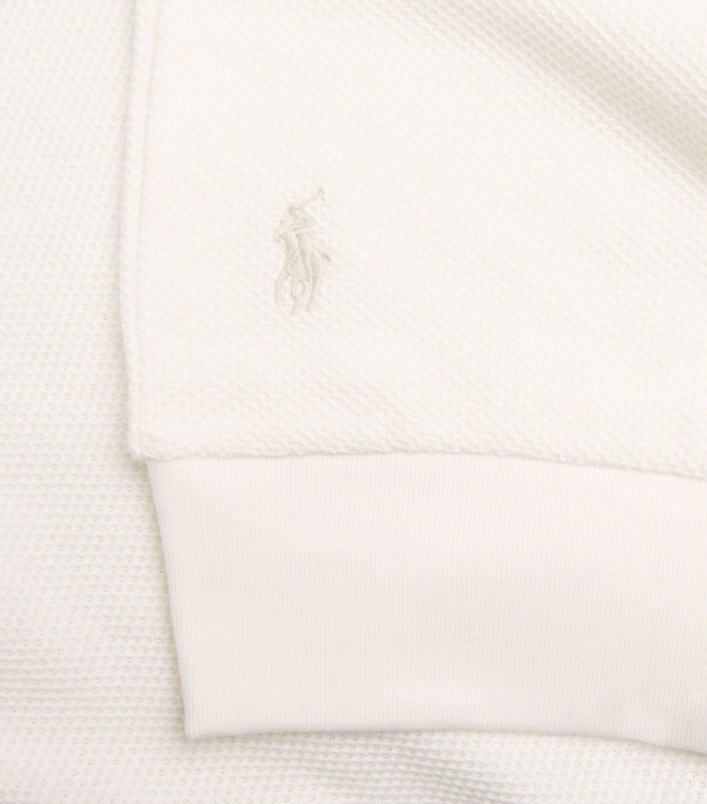 Polo Ralph Lauren Mens Cotton Honeycomb Mesh Polo Shirt Pale Cream Image 6