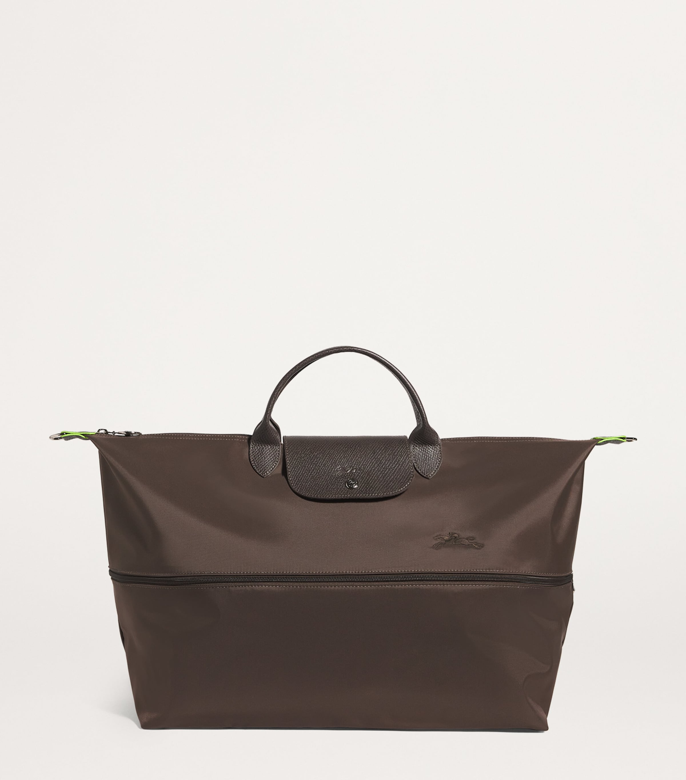 Longchamp Brown Medium Expandable Le Pliage Green Travel Bag