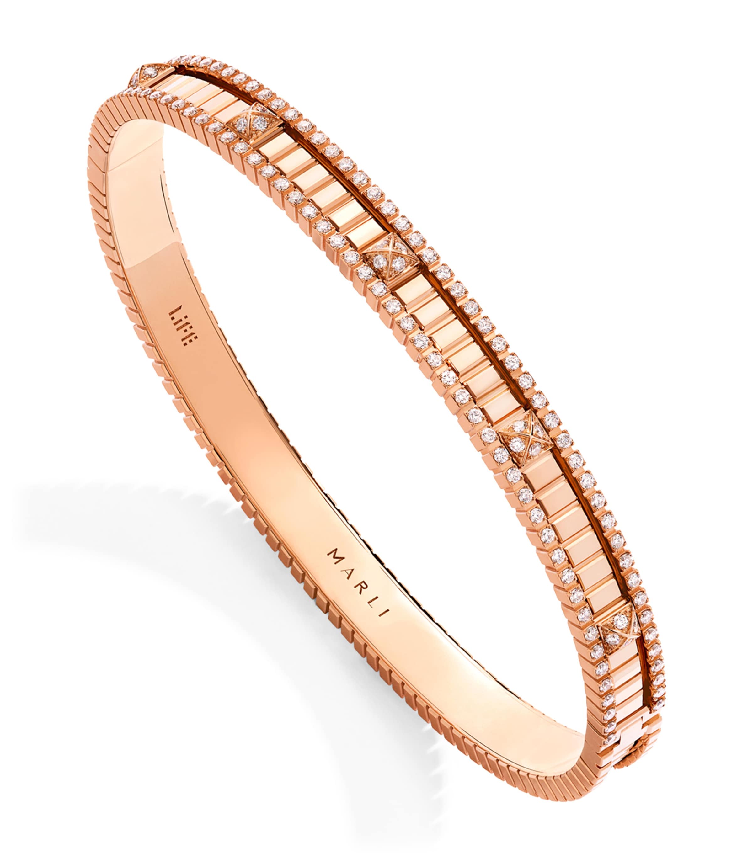 Marli New York Rose Gold And Diamond Life Bangle In Rose Gold