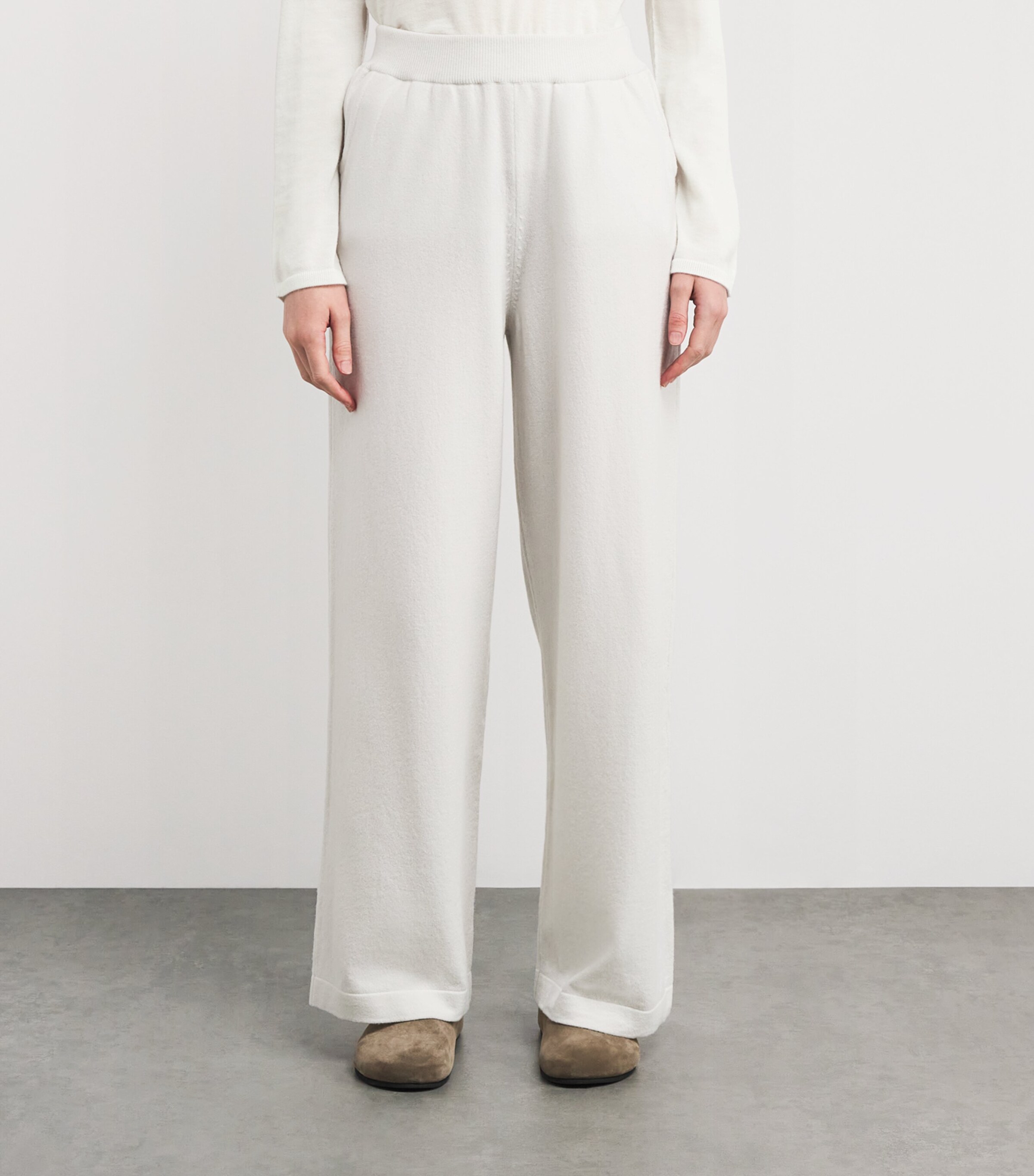 Cashmere-Blend Sweatpants HA0346 ZINC WHITE Image 3