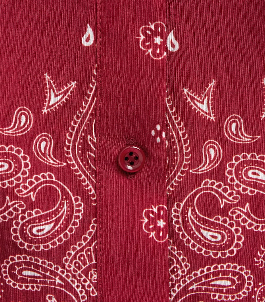 Devon Windsor Womens Bandana Print Cropped Rosie Shirt Merlot Image 6