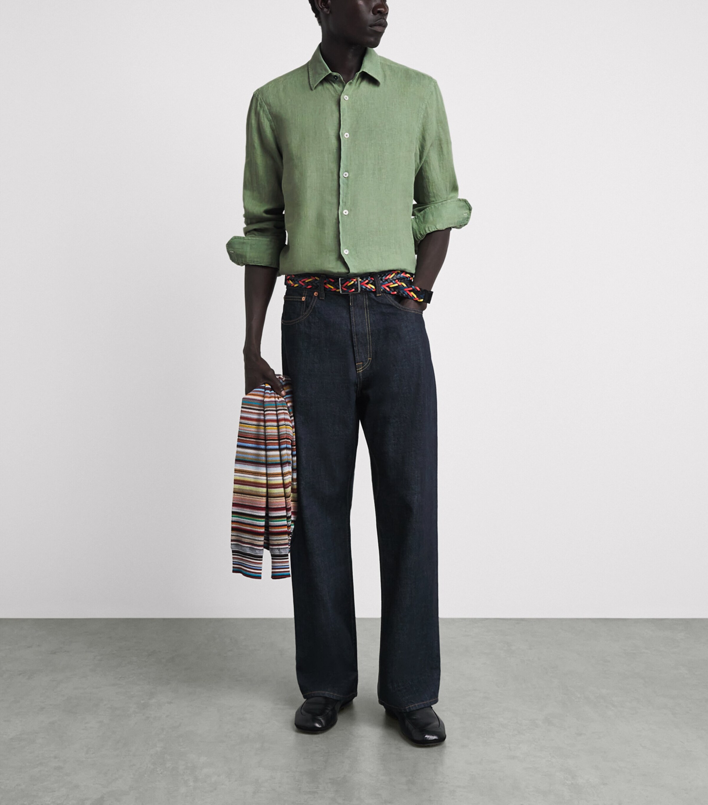 Paul Smith Mens Linen Regular-Fit Shirt Image 2