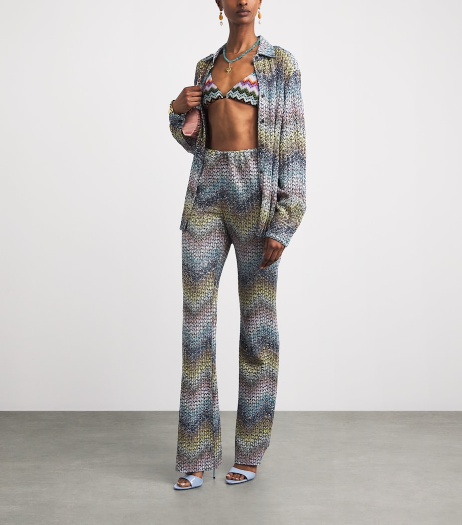 Missoni Womens Knitted Wide-Leg Trousers Smsns Mlt Bl Ylw Vlt Image 2