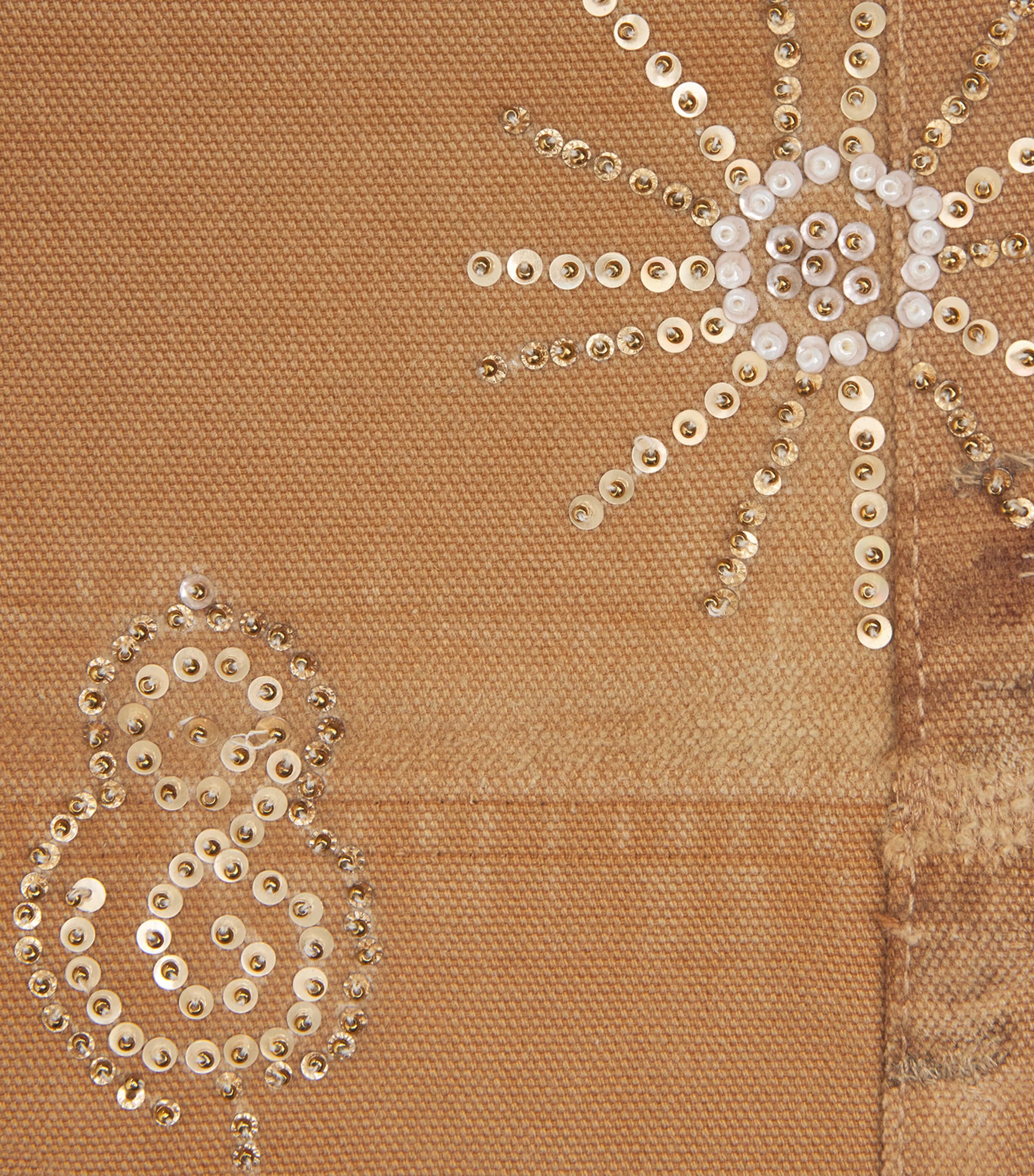 Kartik Research Mens Embroidered Trousers Beige/ Gold Image 6