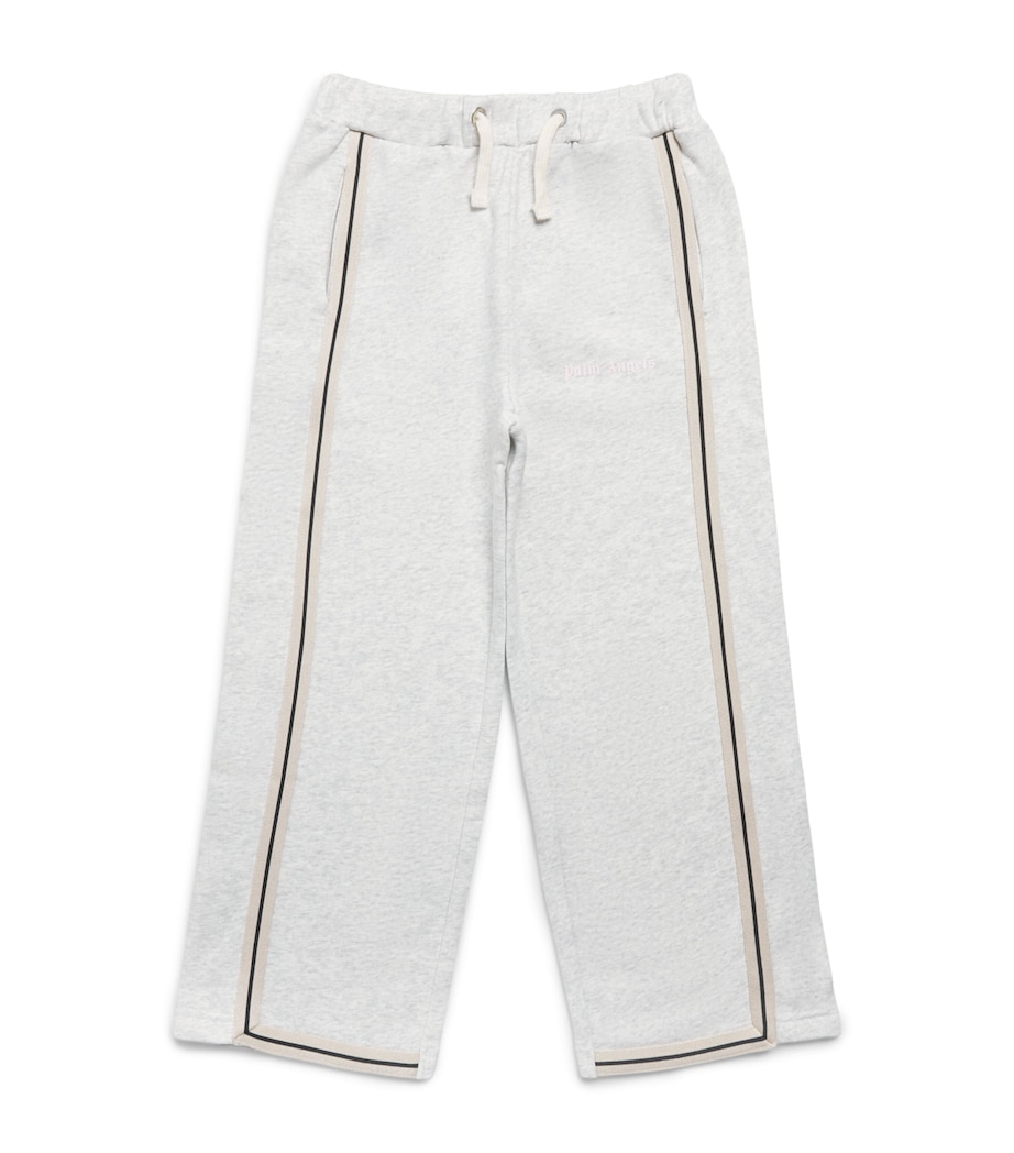Palm Angels Kids Cotton Drawstring Logo Sweatpants (4-12+ Years) Gri Mel/mel Gry Image 1