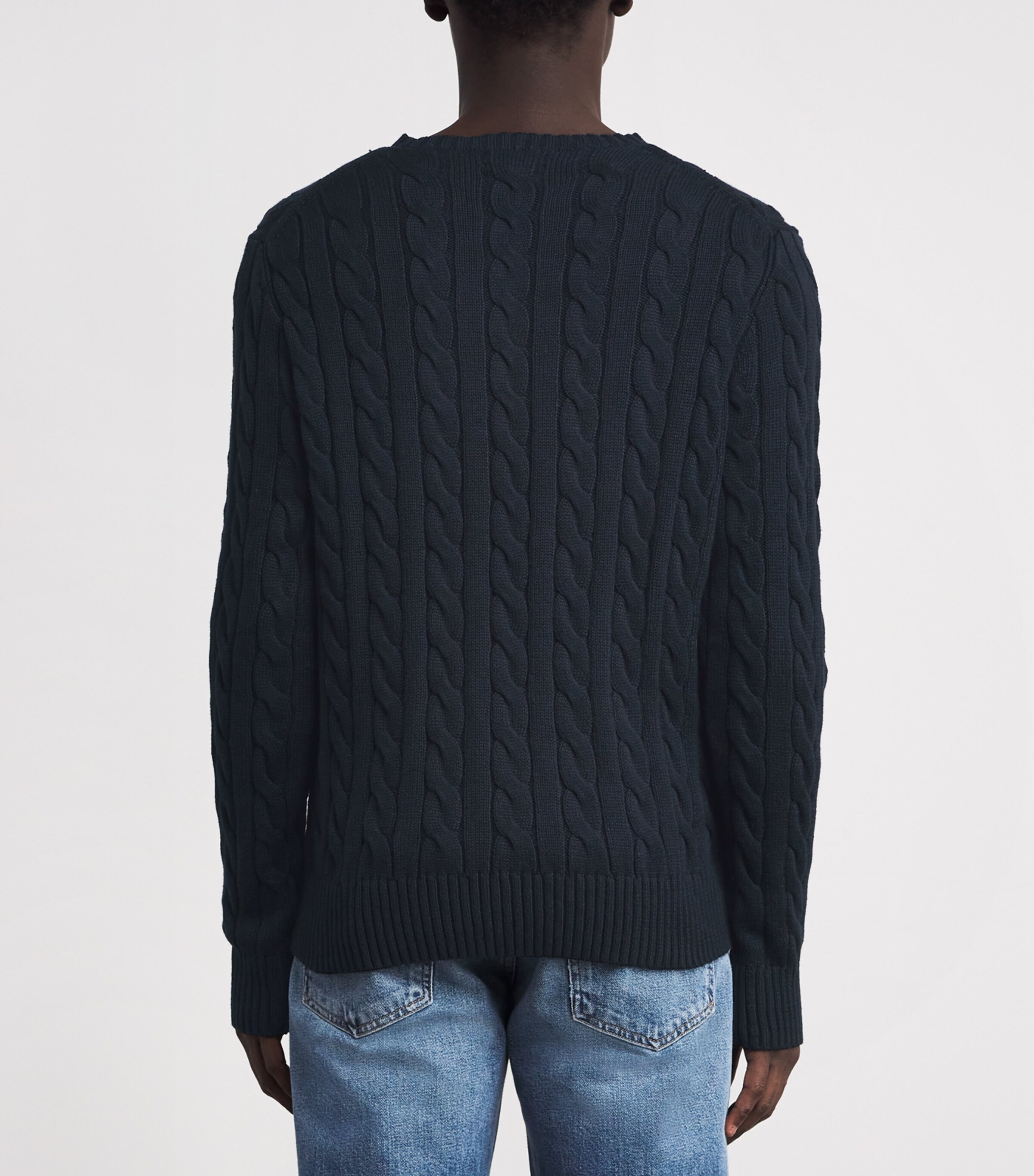 Polo Ralph Lauren Mens Cotton Cable-Knit Sweater Blue Image 4