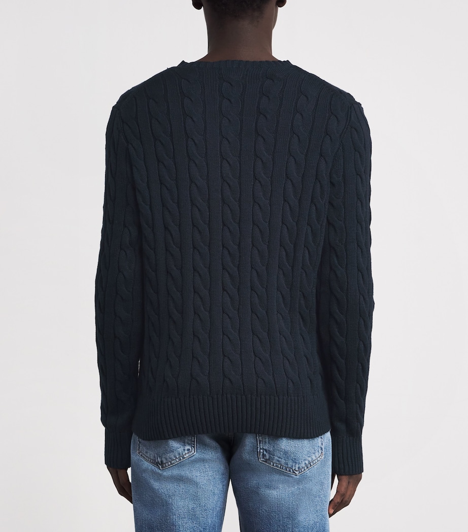 Polo Ralph Lauren Mens Cotton Cable-Knit Sweater Blue Image 4