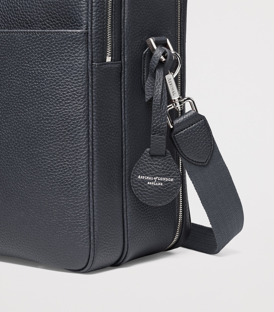 Leather 48 Hour Mount Street Travel Bag NAVY Image 8