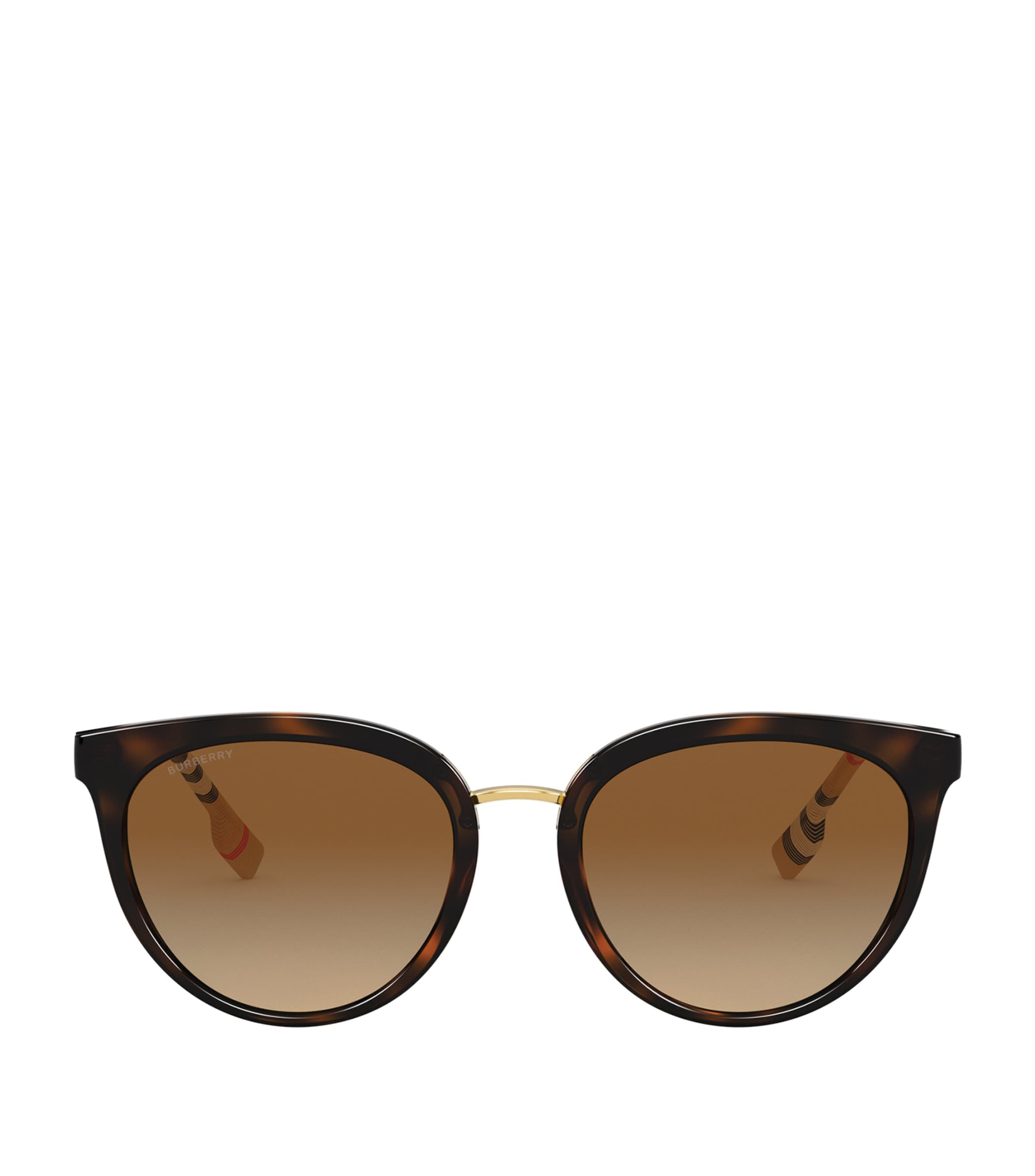 Shop Burberry Tortoiseshell Round Sunglasses In Brown