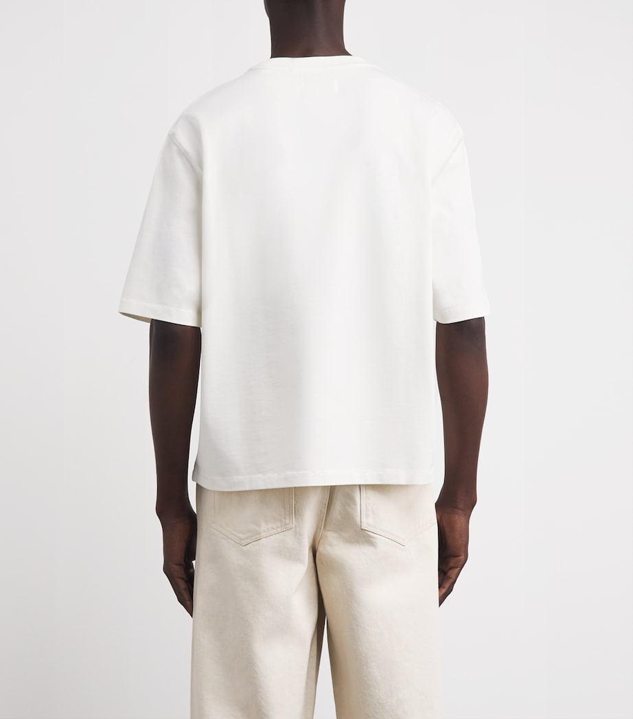 Wax London Mens Organic Cotton Cropped Mark T-Shirt Off White Image 5
