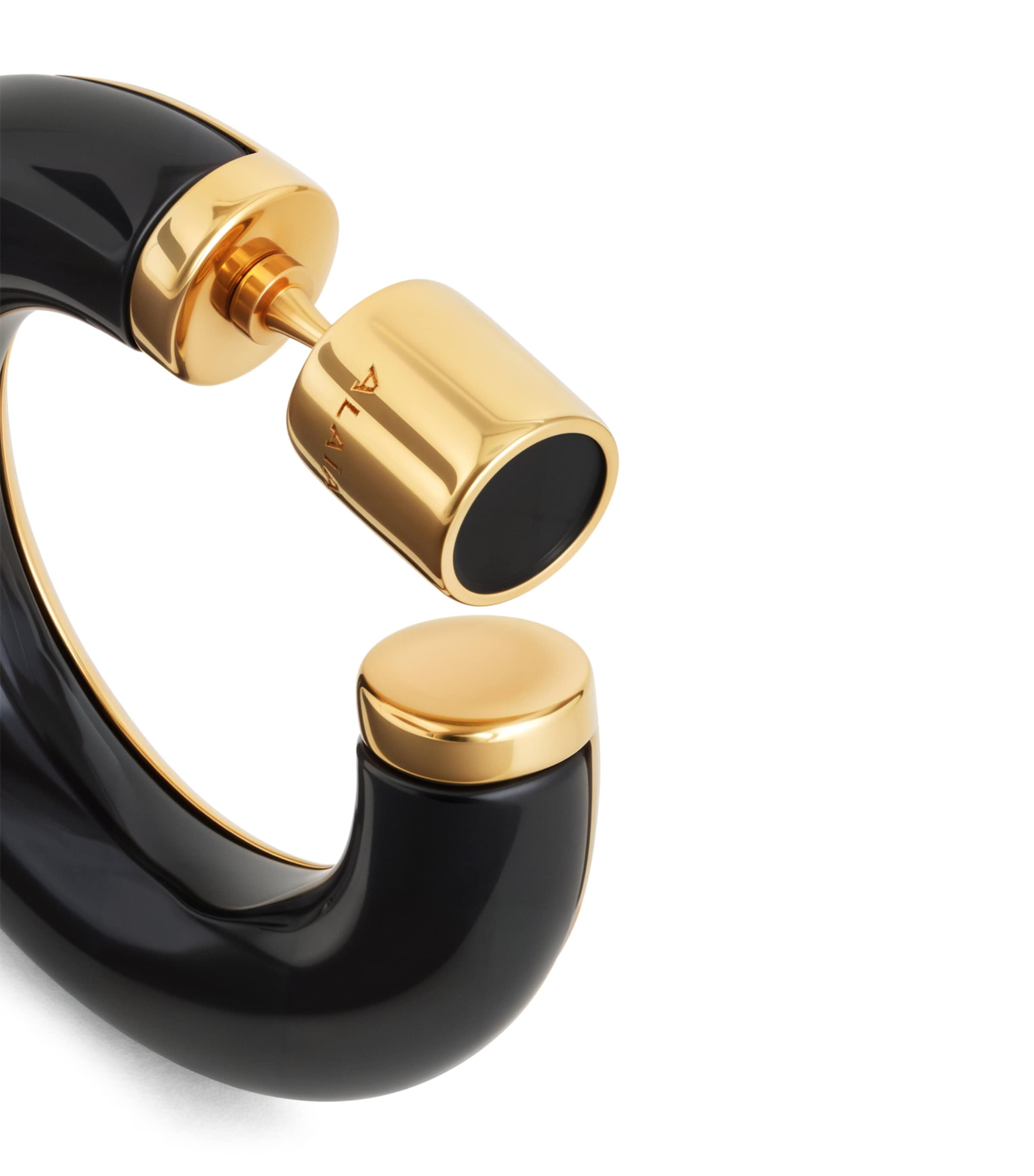 Alaïa Ray Hoop Earrings Gold/black Image 2