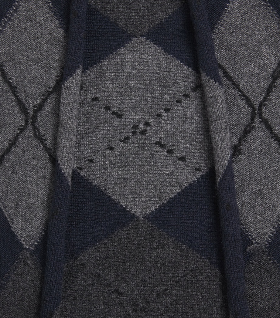 Cashmere Argyle Clan Bandana JU1613 DARK NAVY Image 3