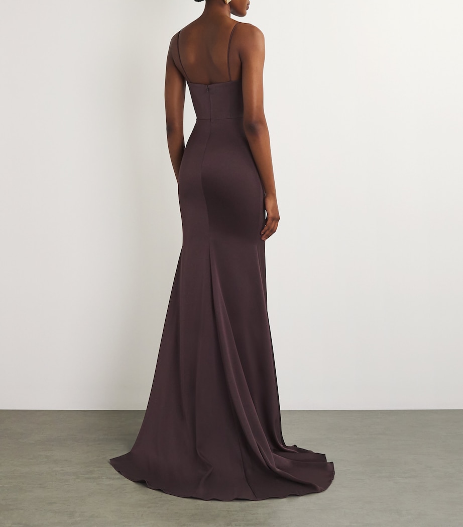 alex perry brown dress Alex Perry Sweetheart Neck Gown