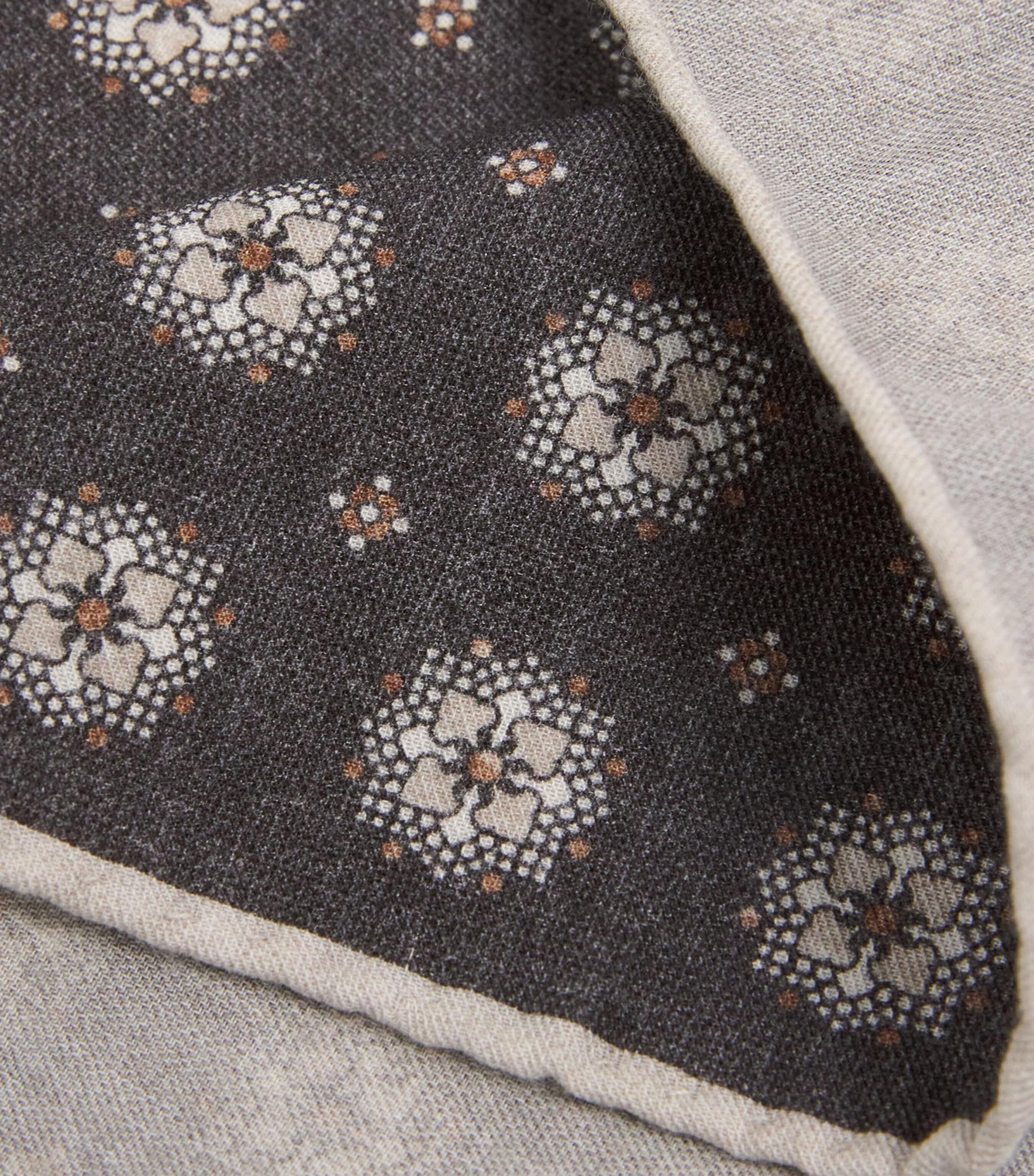 Cotton-Wool Printed Pocket Square NERO Image 3